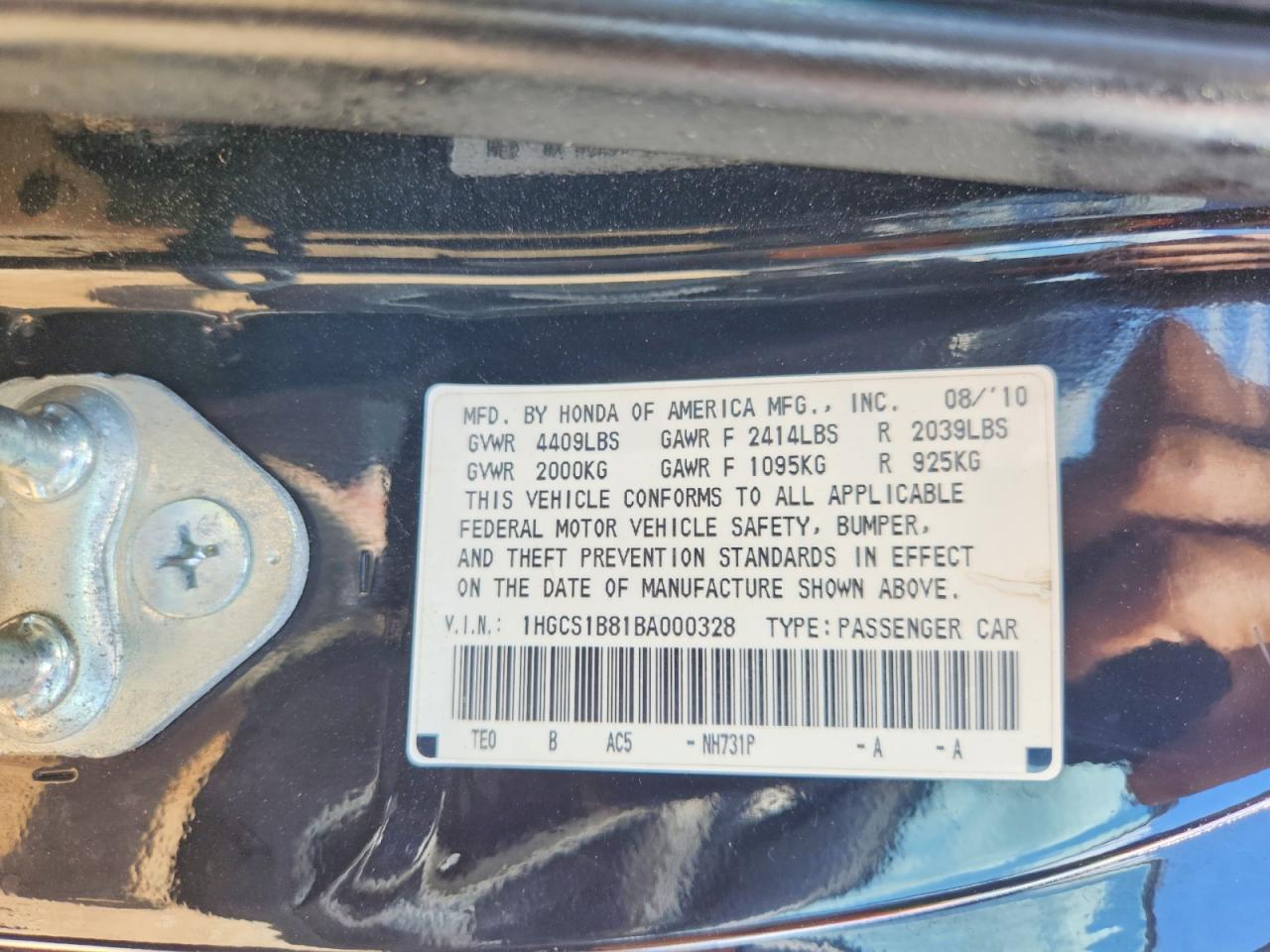 2011 Honda Accord Exl Black vin: 1HGCS1B81BA000328