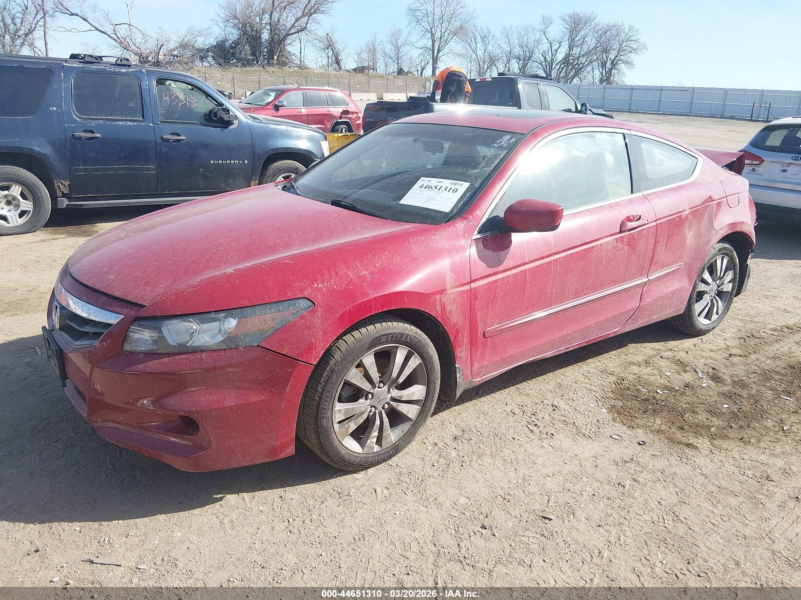 2012 Honda Accord 2.4 Ex-l Red vin: 1HGCS1B81CA010326