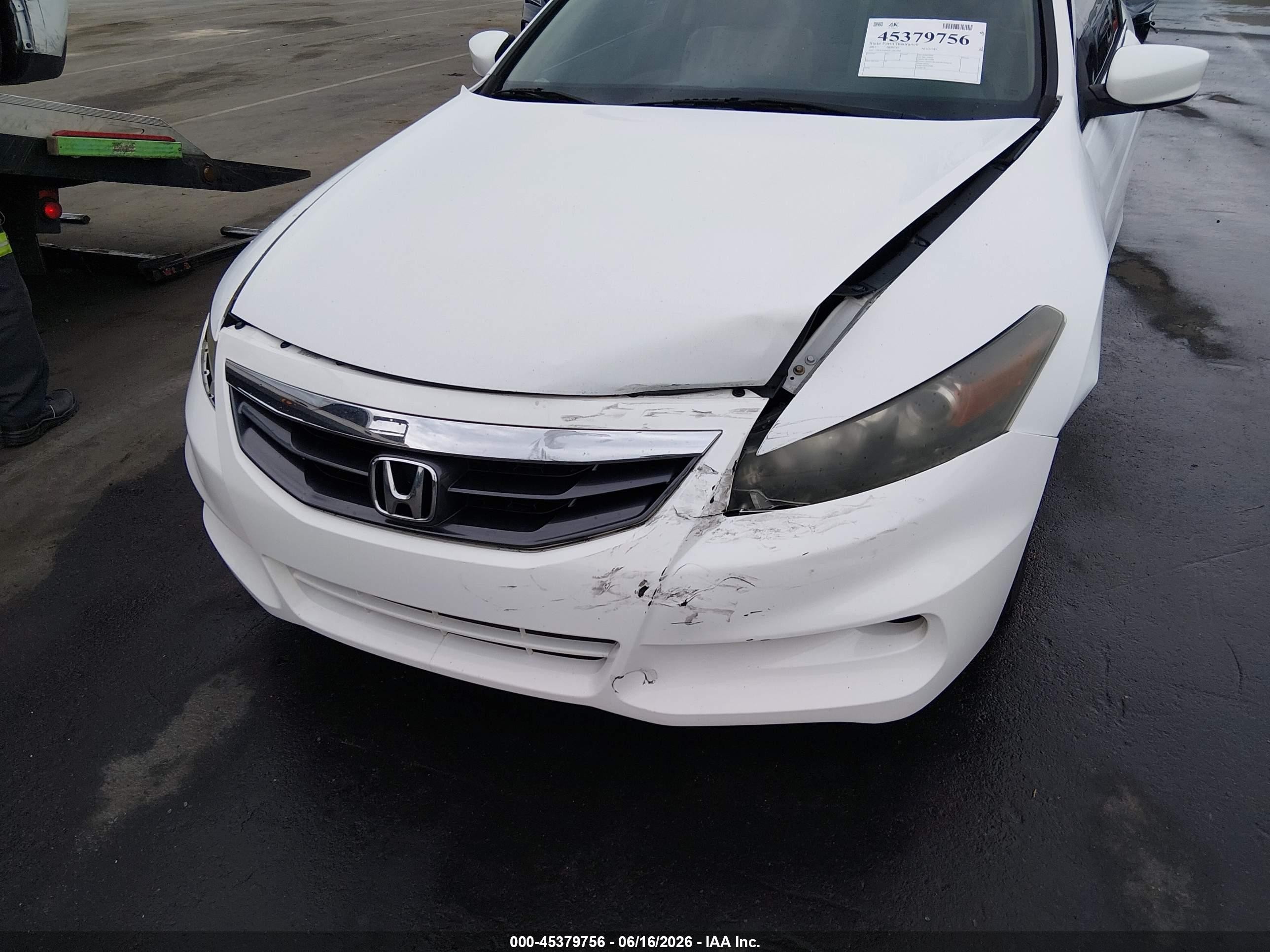 2012 Honda Accord 2.4 Ex-l White vin: 1HGCS1B82CA016068