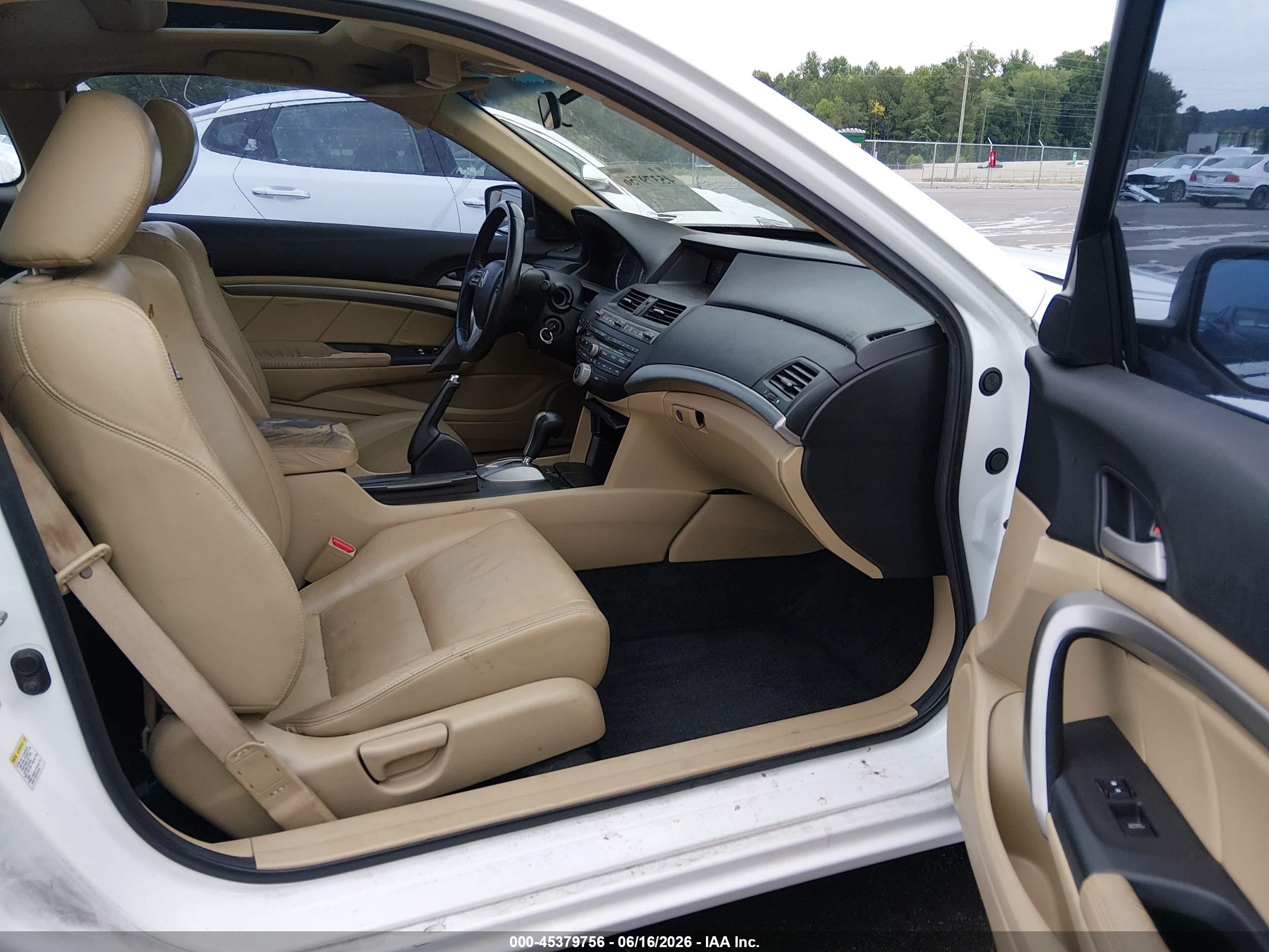 2012 Honda Accord 2.4 Ex-l White vin: 1HGCS1B82CA016068