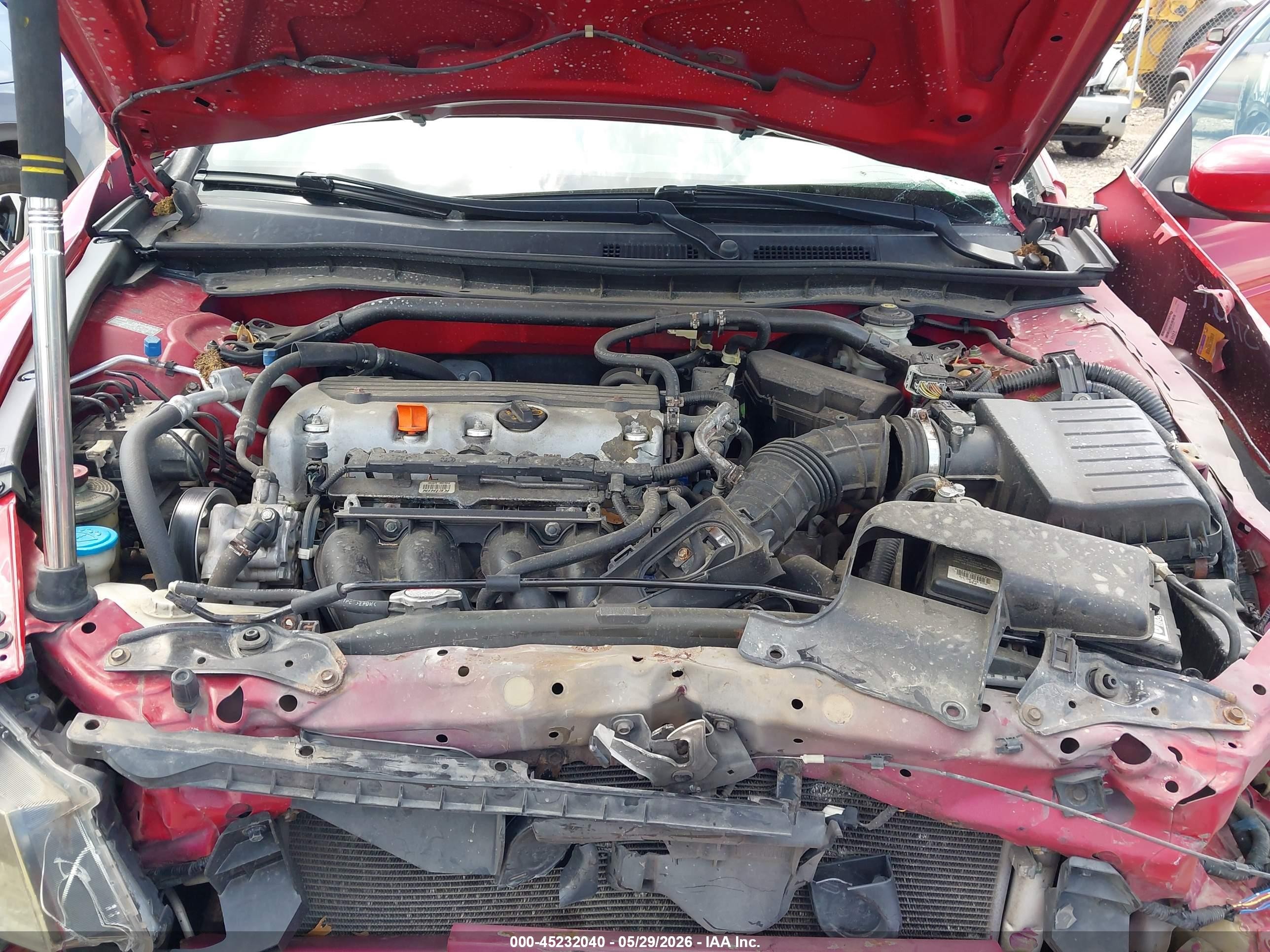 2011 Honda Accord 2.4 Ex-l Red vin: 1HGCS1B83BA004428