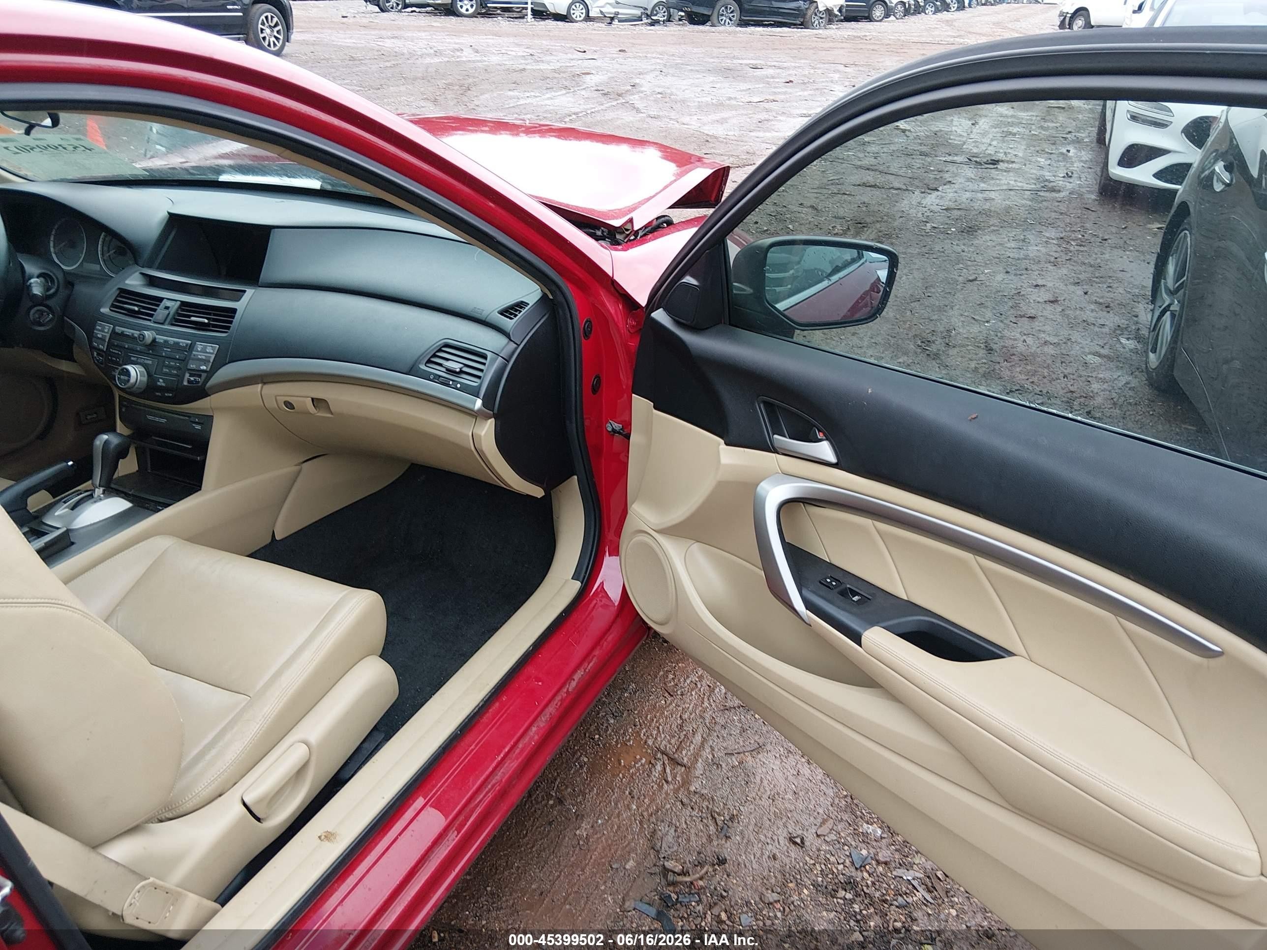 2011 Honda Accord 2.4 Ex-l Red vin: 1HGCS1B85BA003345