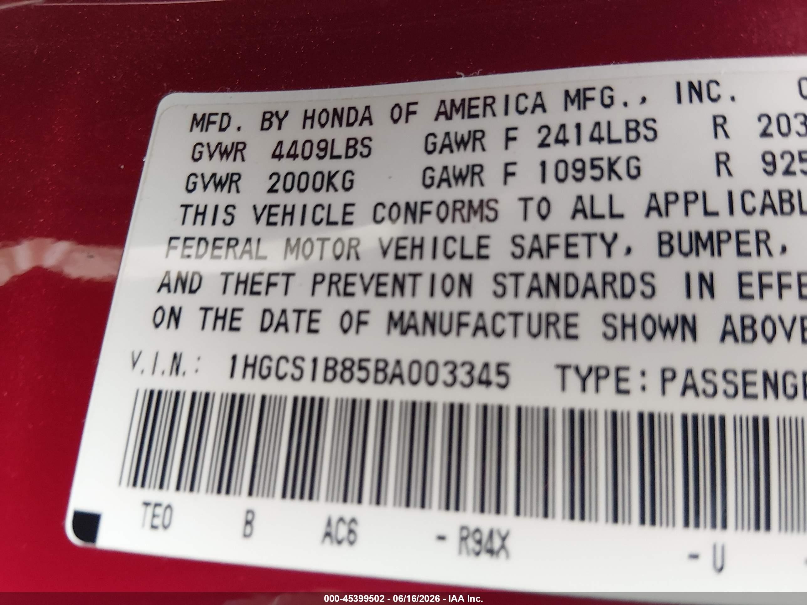 2011 Honda Accord 2.4 Ex-l Red vin: 1HGCS1B85BA003345
