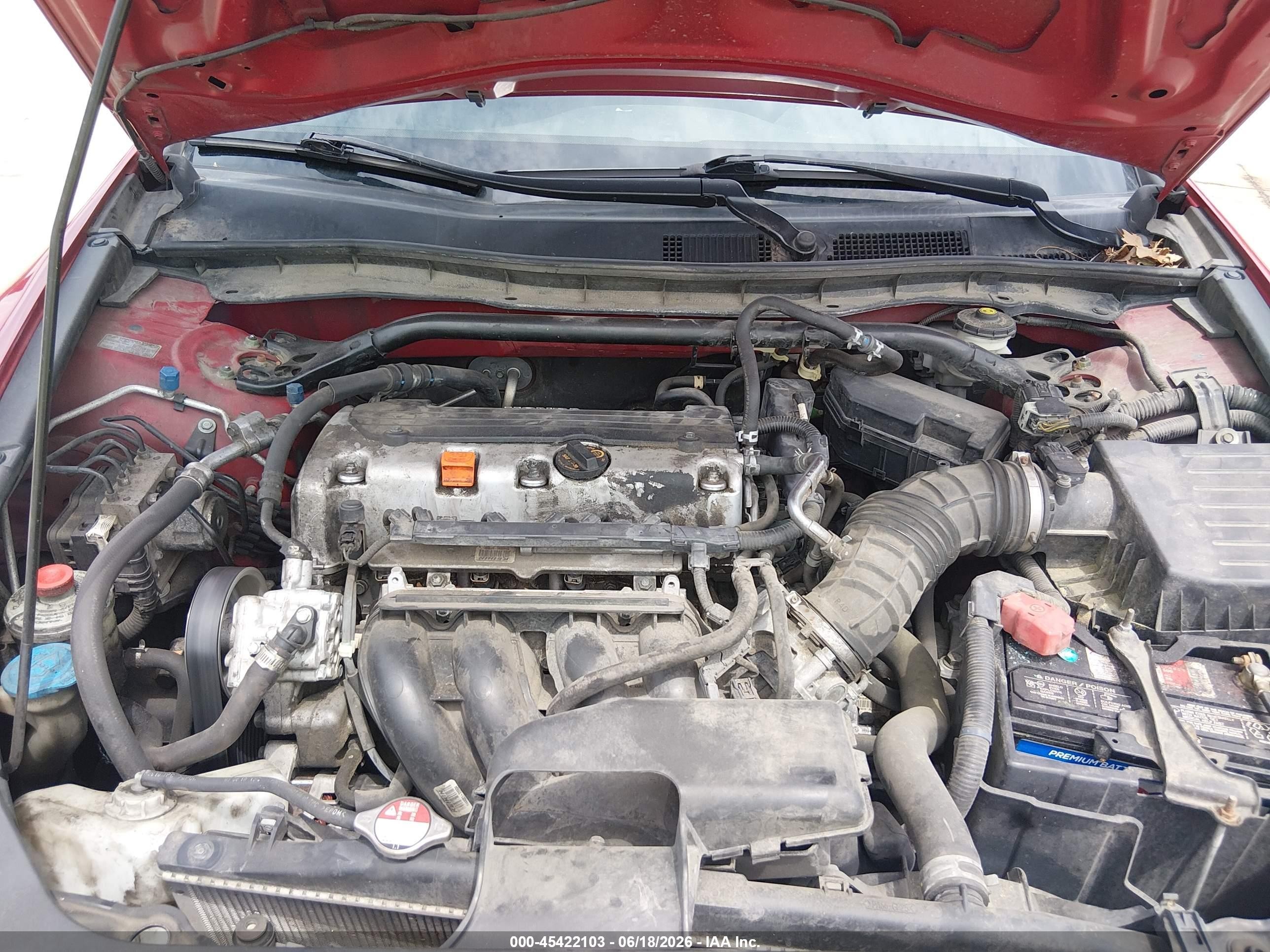 2011 Honda Accord 2.4 Ex-l Красный vin: 1HGCS1B85BA007458