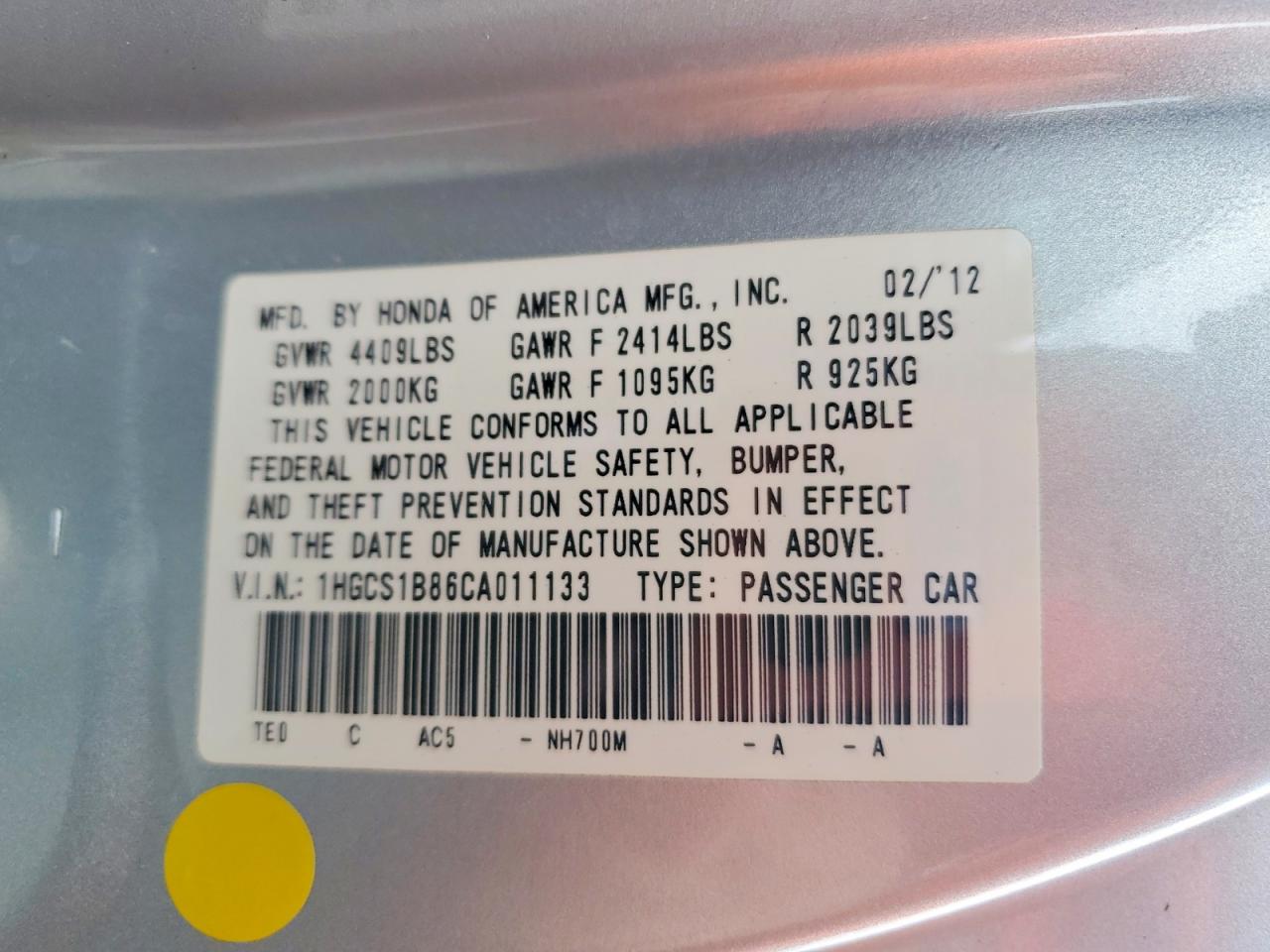 2012 Honda Accord Exl Silver vin: 1HGCS1B86CA011133