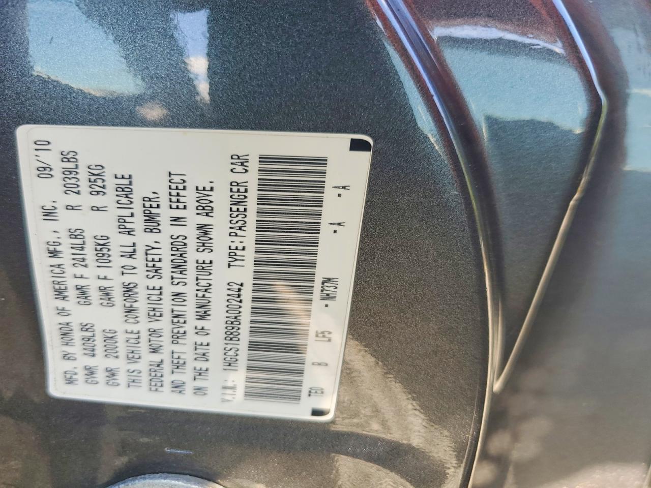 2011 Honda Accord Exl Gray vin: 1HGCS1B89BA002442