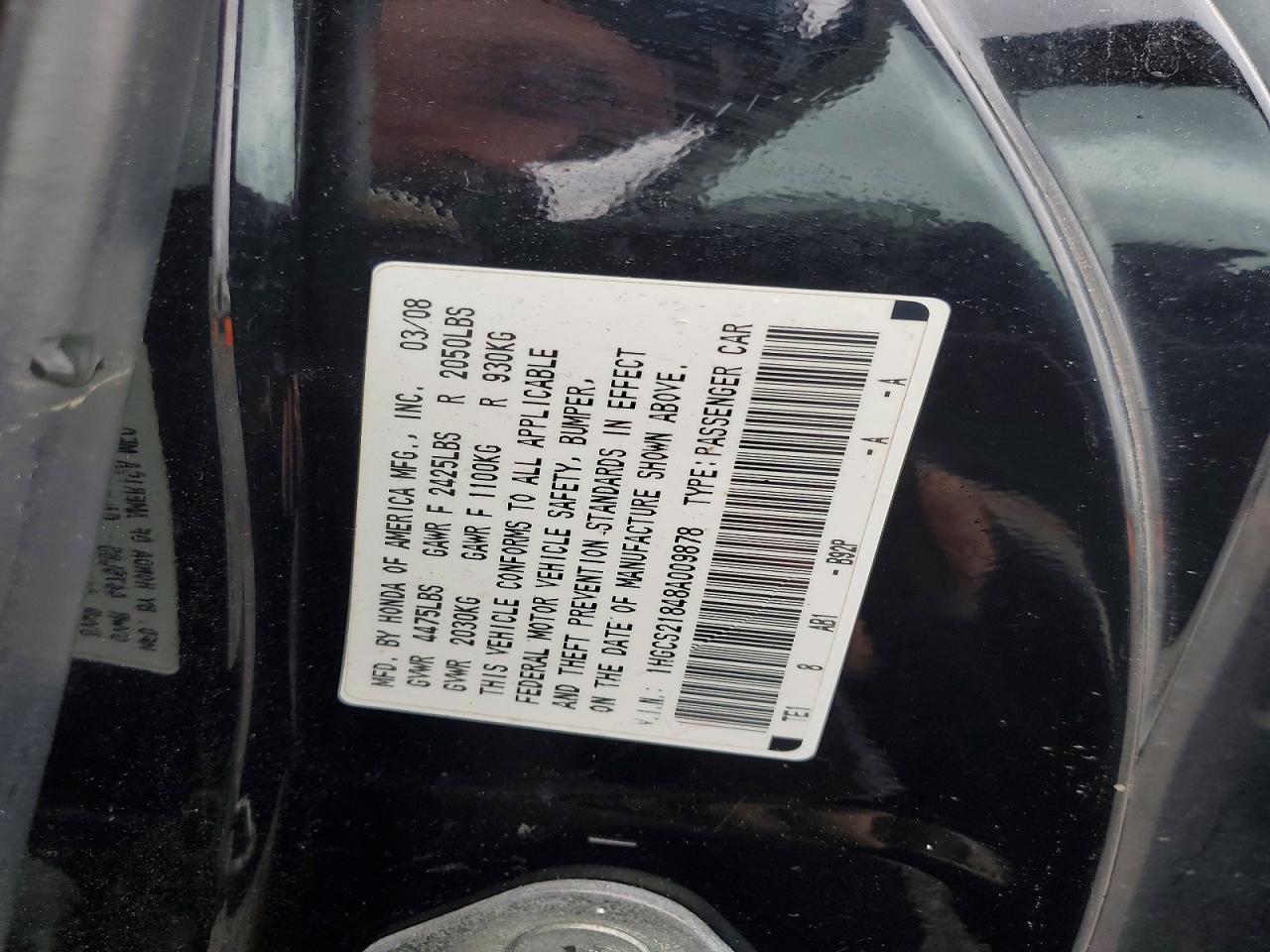 2008 Honda Accord Exl Black vin: 1HGCS21848A009878