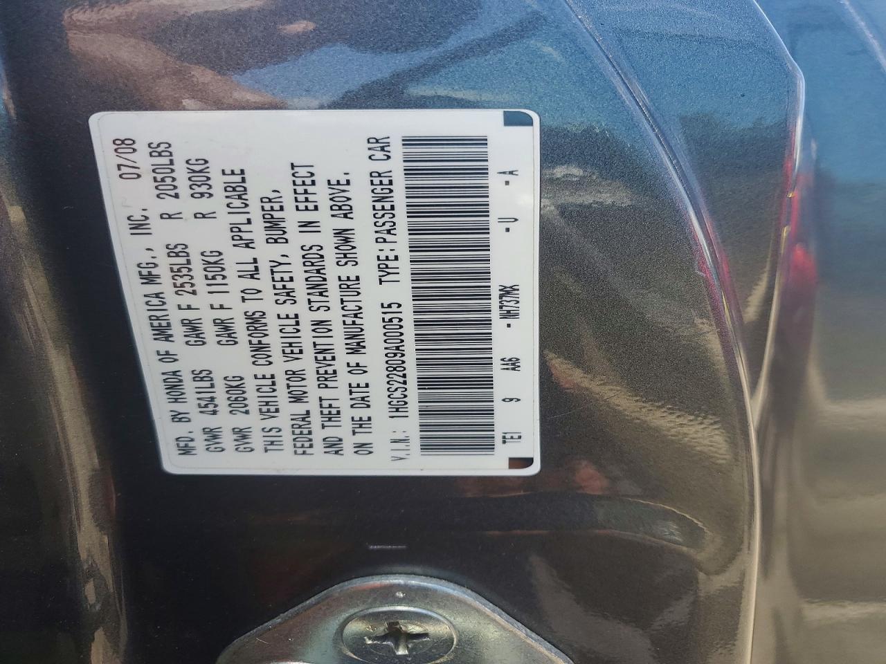 2009 Honda Accord Exl Gray vin: 1HGCS22809A000515