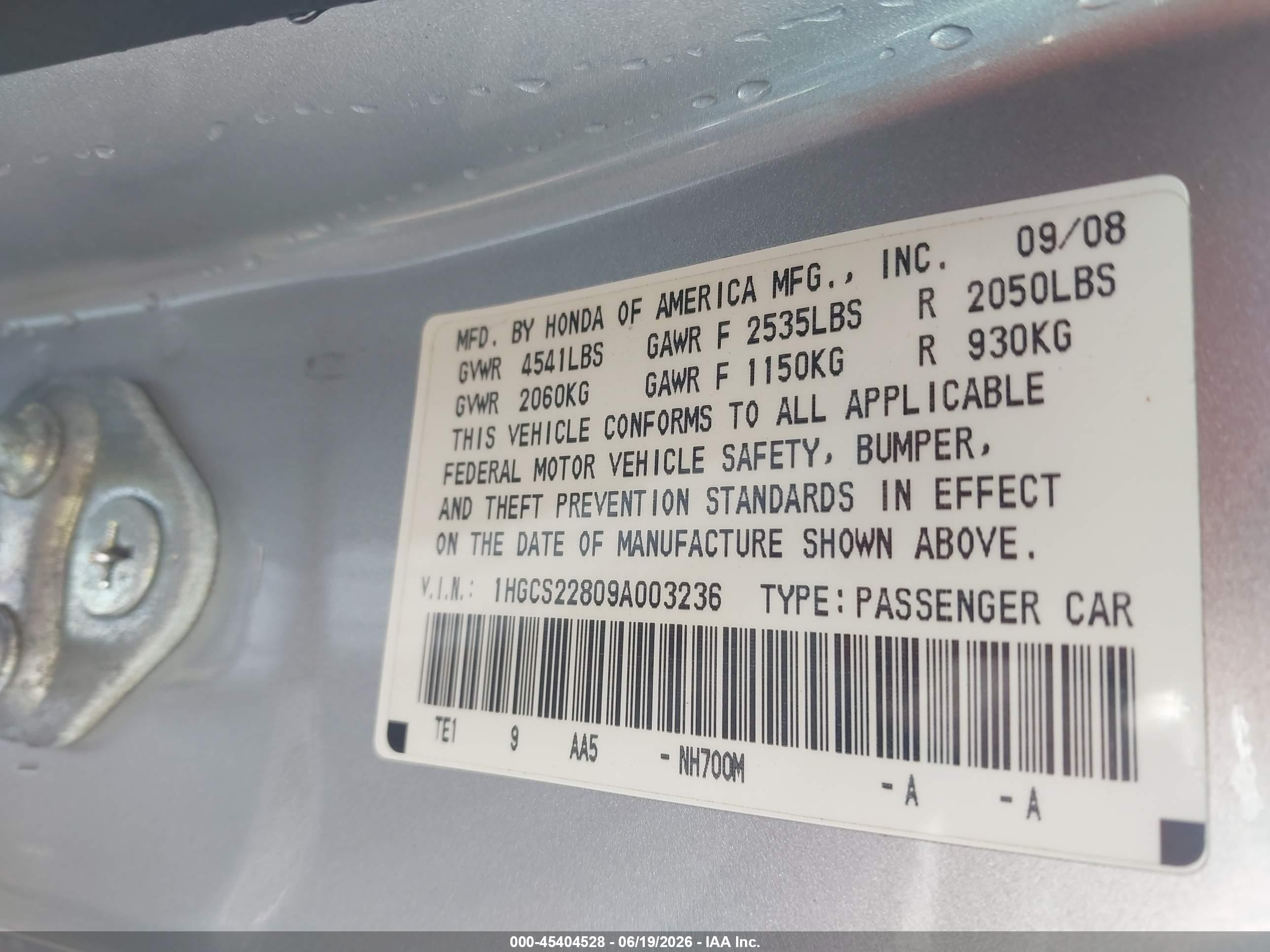2009 Honda Accord 3.5 Ex-l Silver vin: 1HGCS22809A003236