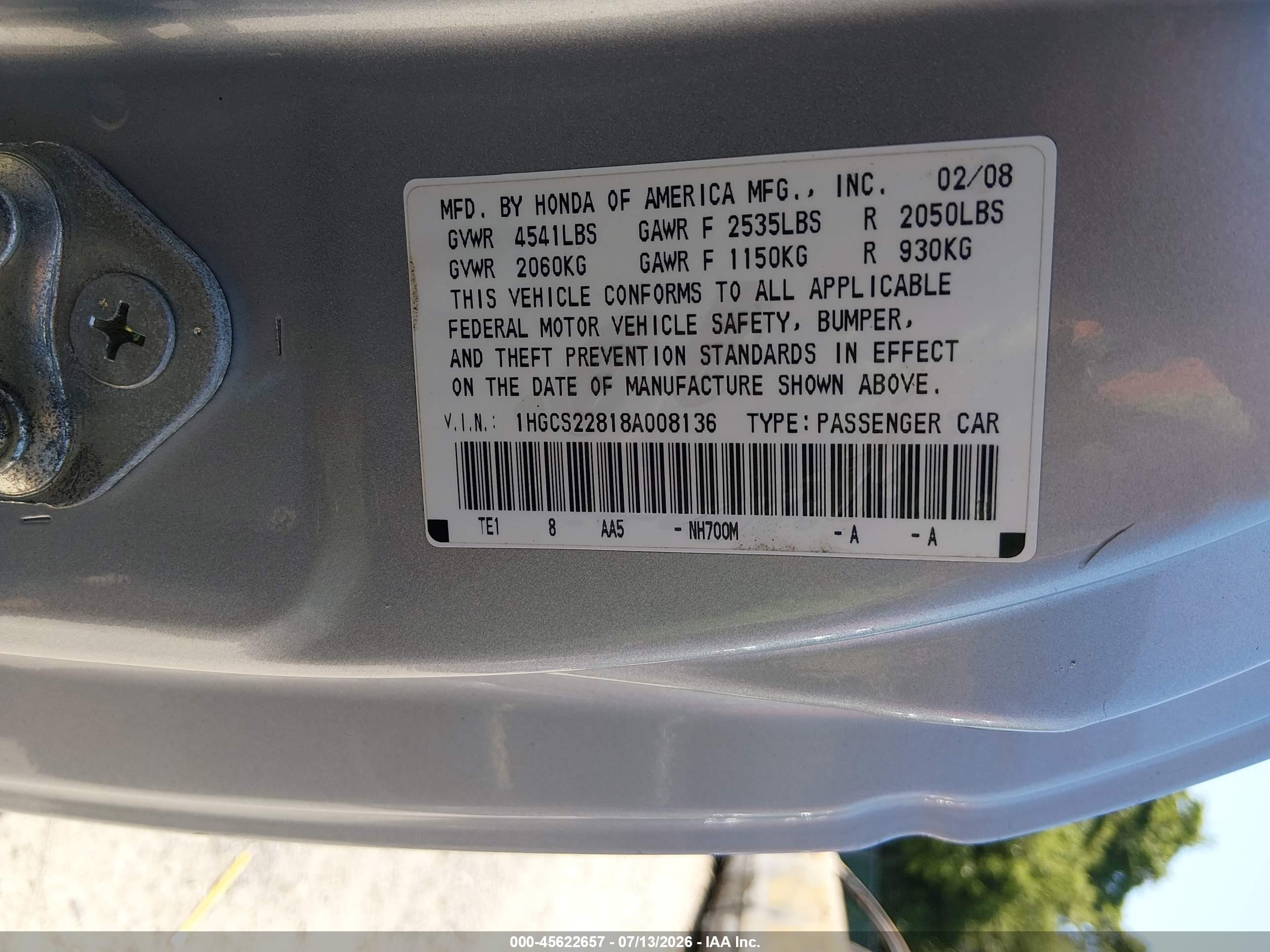 2008 Honda Accord 3.5 Ex-l Silver vin: 1HGCS22818A008136