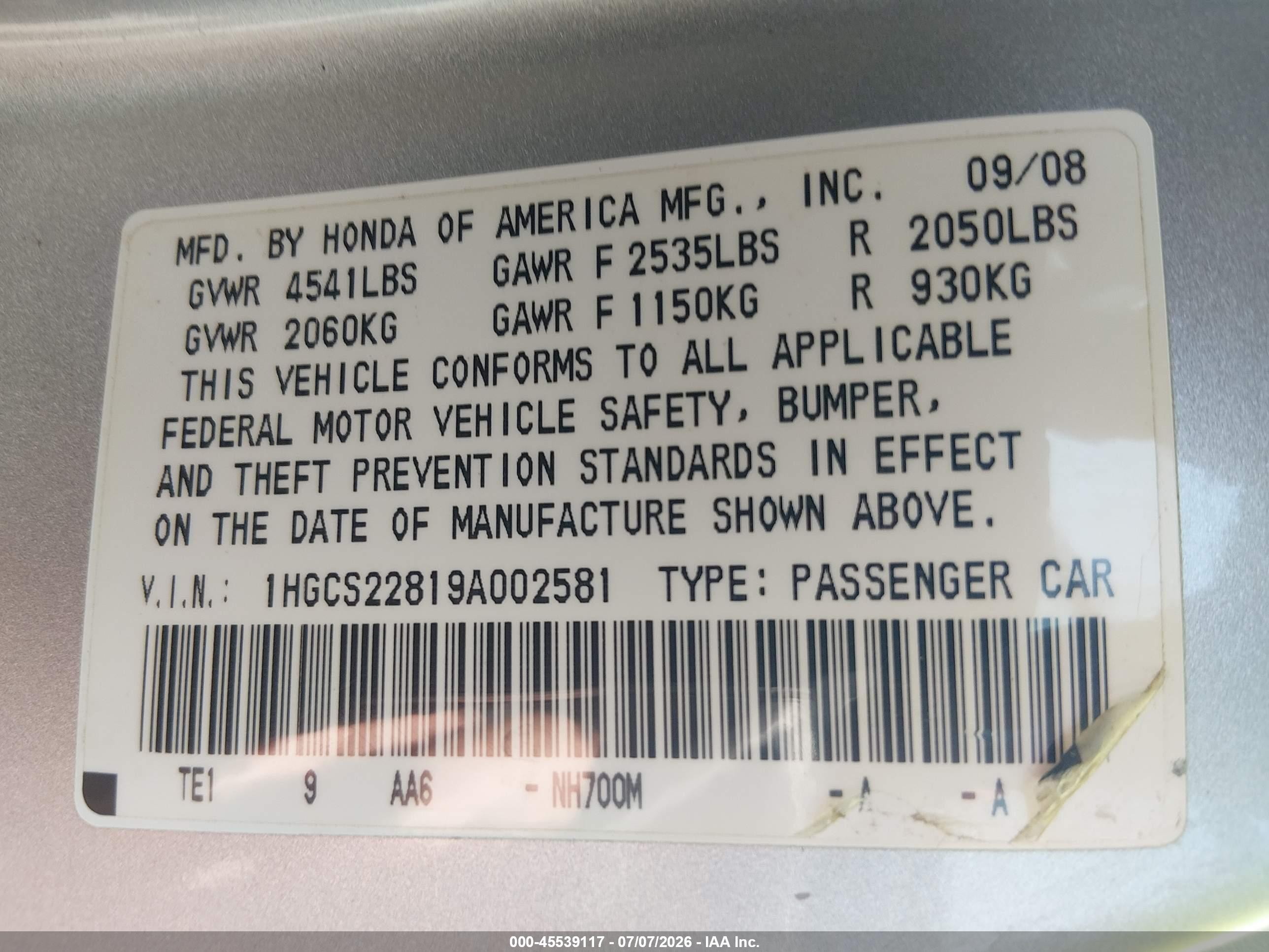 2009 Honda Accord 3.5 Ex-l Silver vin: 1HGCS22819A002581