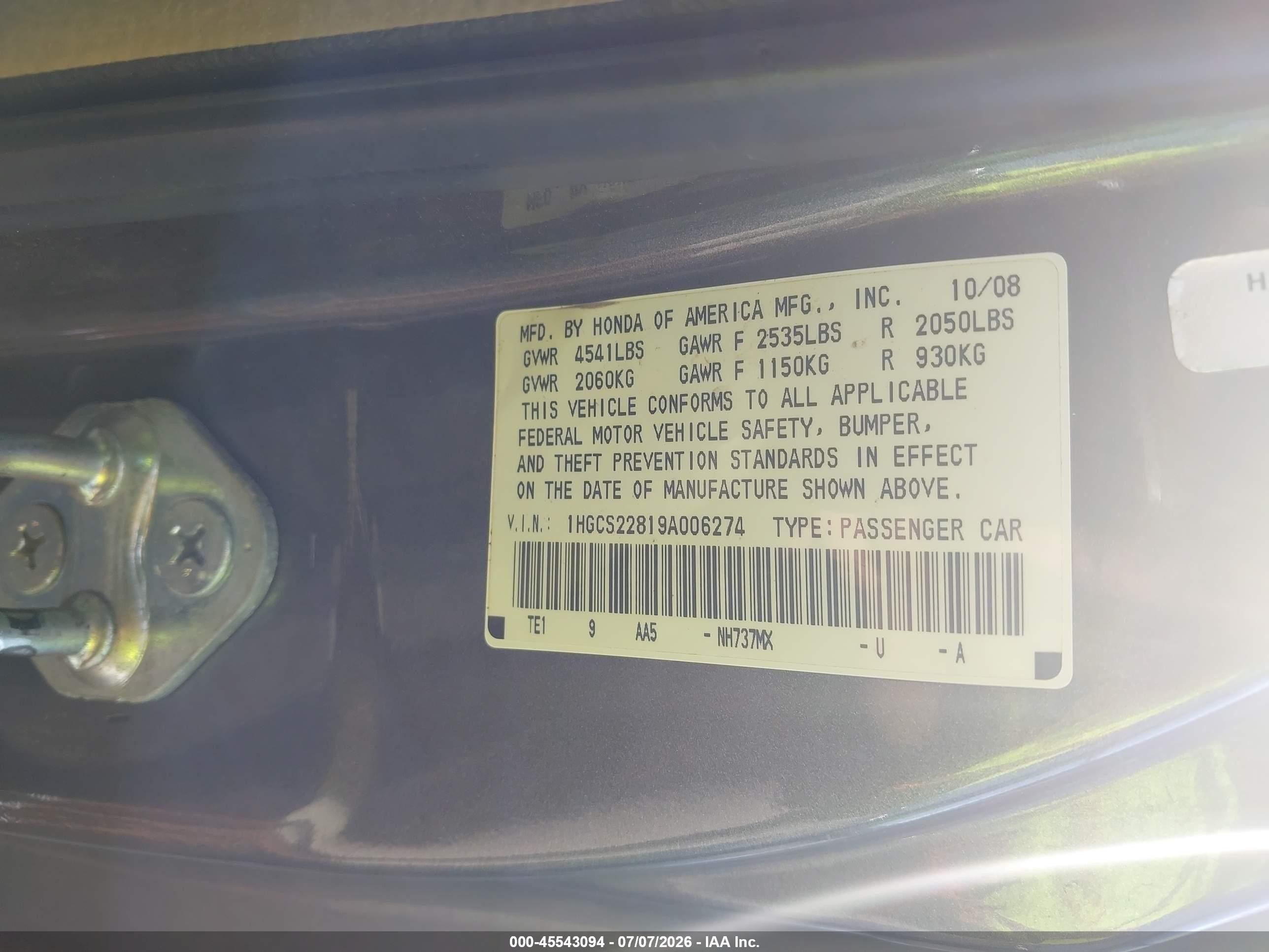 2009 Honda Accord 3.5 Ex-l Gray vin: 1HGCS22819A006274
