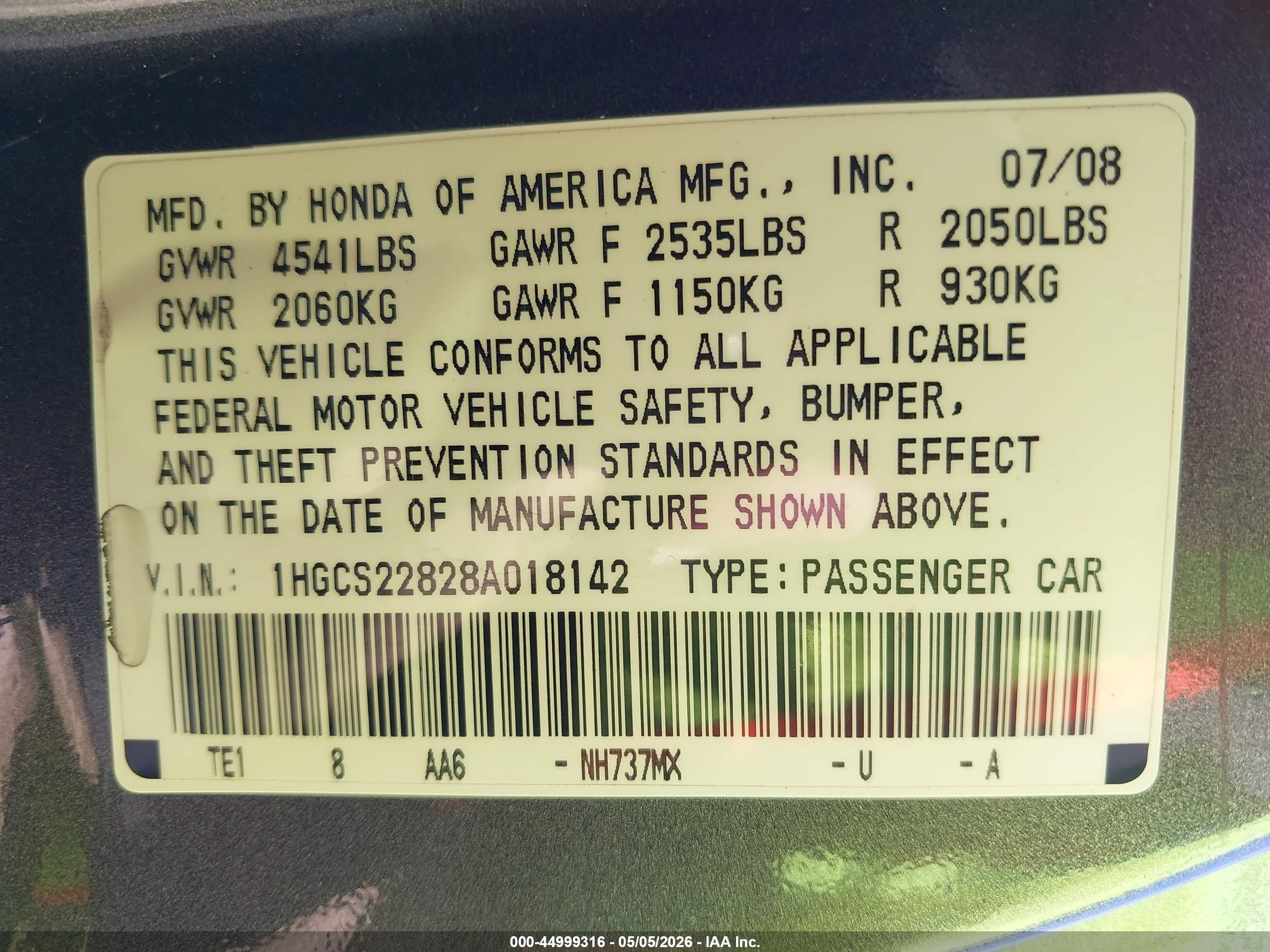 2008 Honda Accord 3.5 Ex-l Gray vin: 1HGCS22828A018142