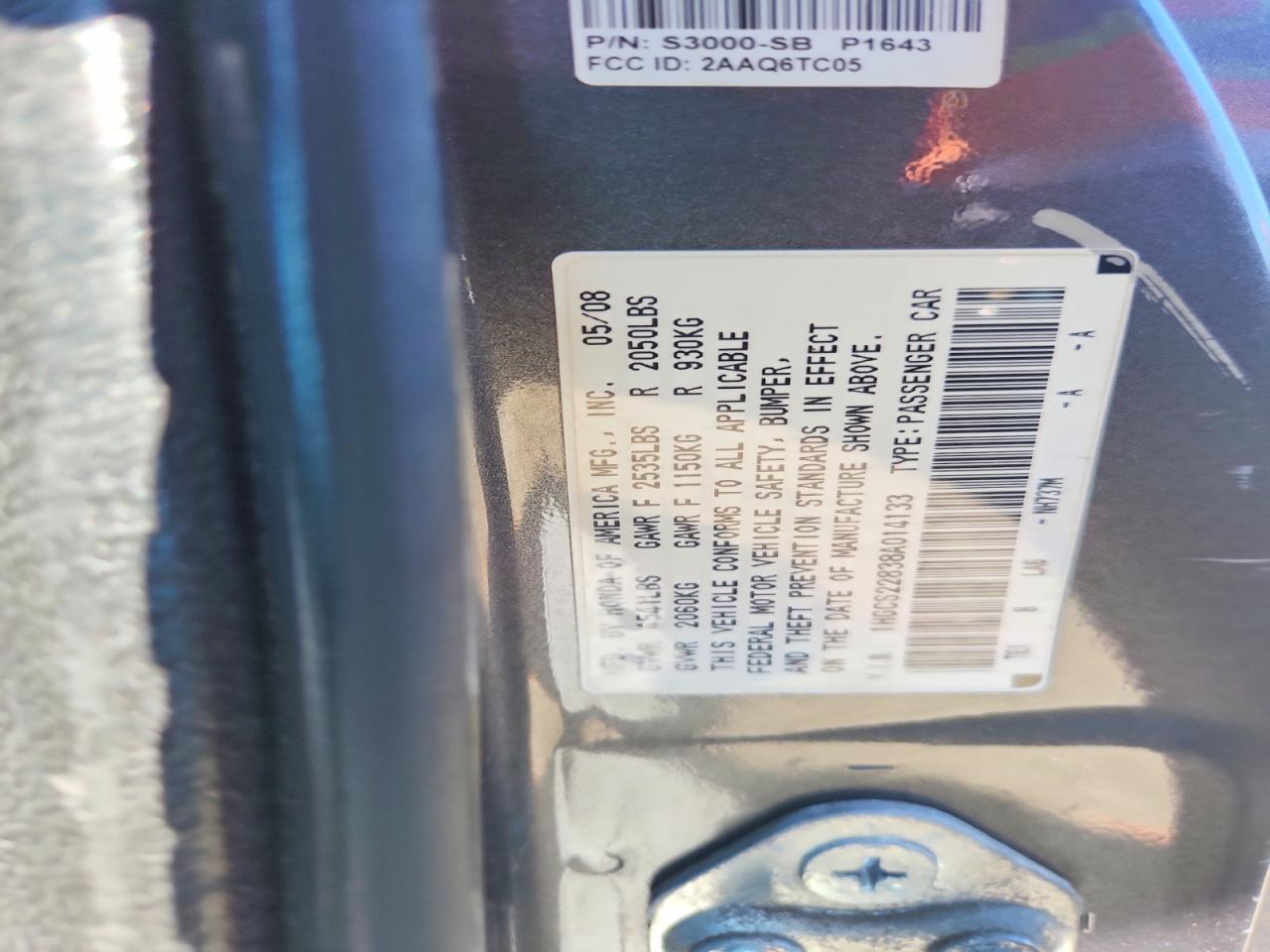 2008 Honda Accord Exl Gray vin: 1HGCS22838A014133