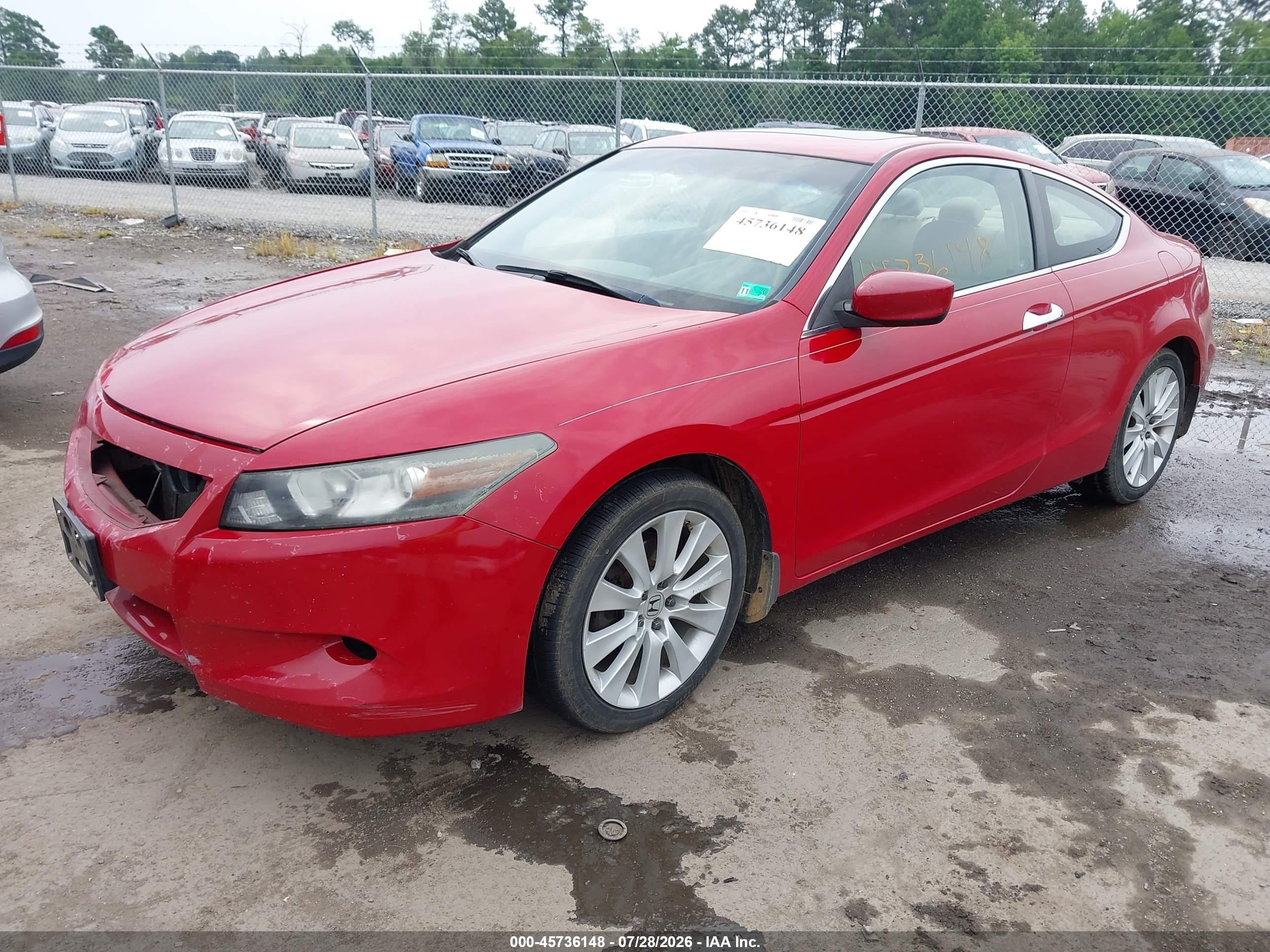 2008 Honda Accord 3.5 Ex-l Красный vin: 1HGCS22848A018210