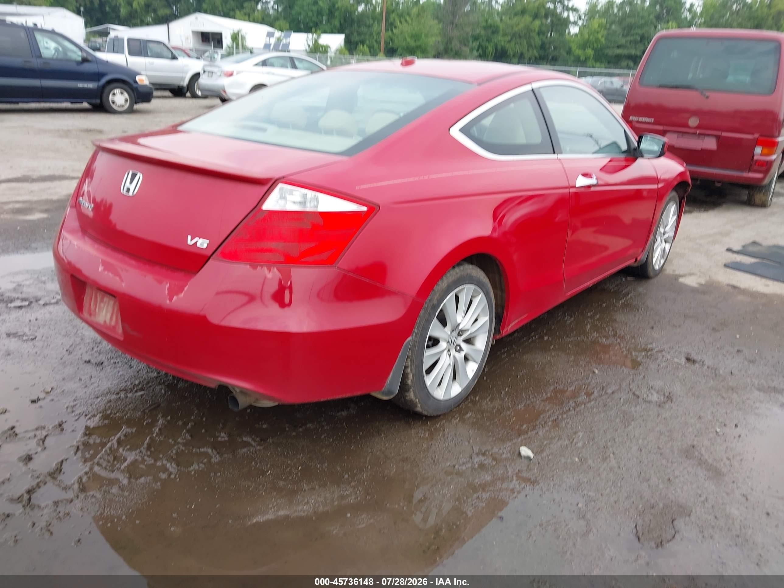 2008 Honda Accord 3.5 Ex-l Красный vin: 1HGCS22848A018210