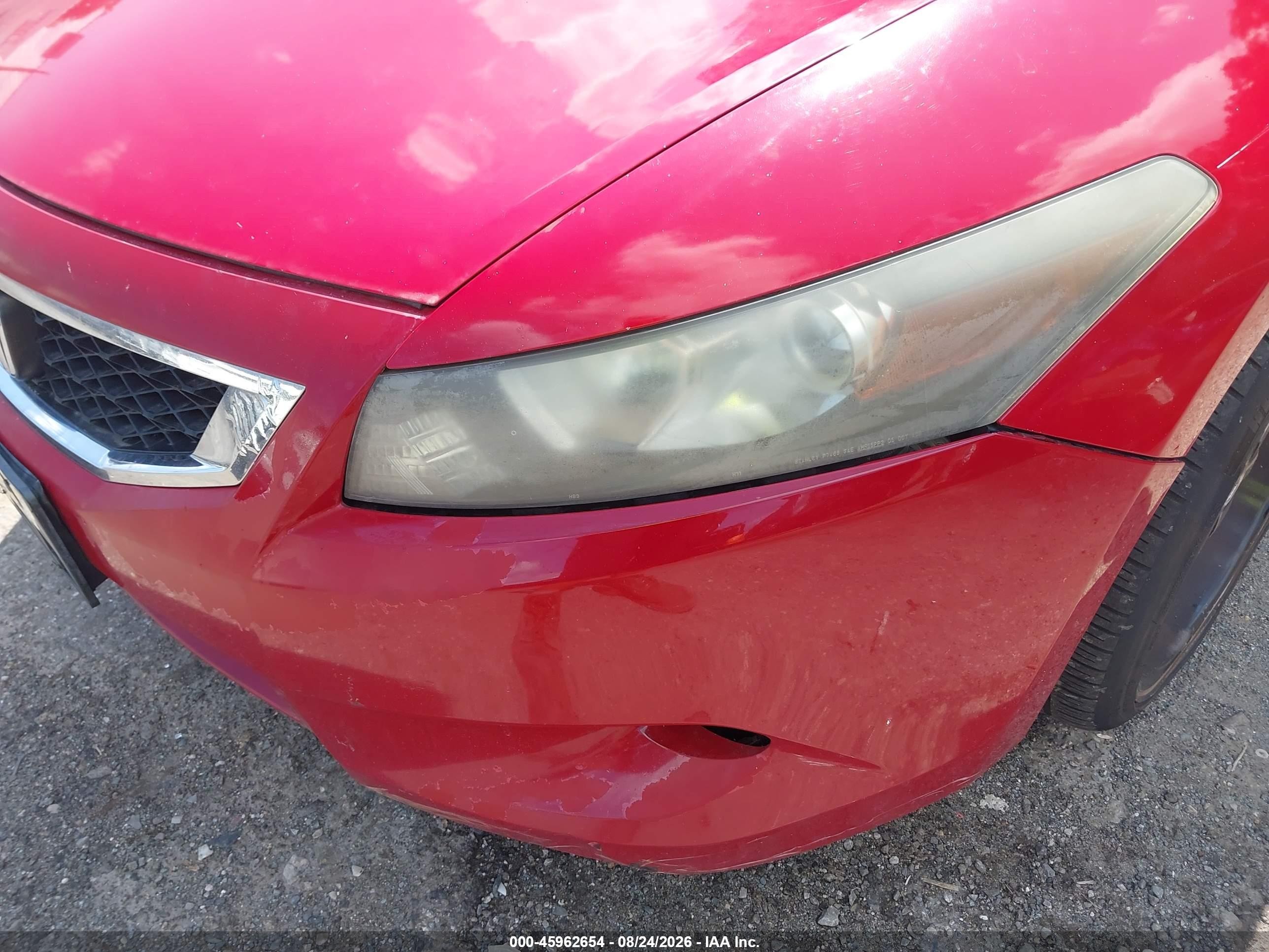 2009 Honda Accord 3.5 Ex-l Red vin: 1HGCS22849A012604