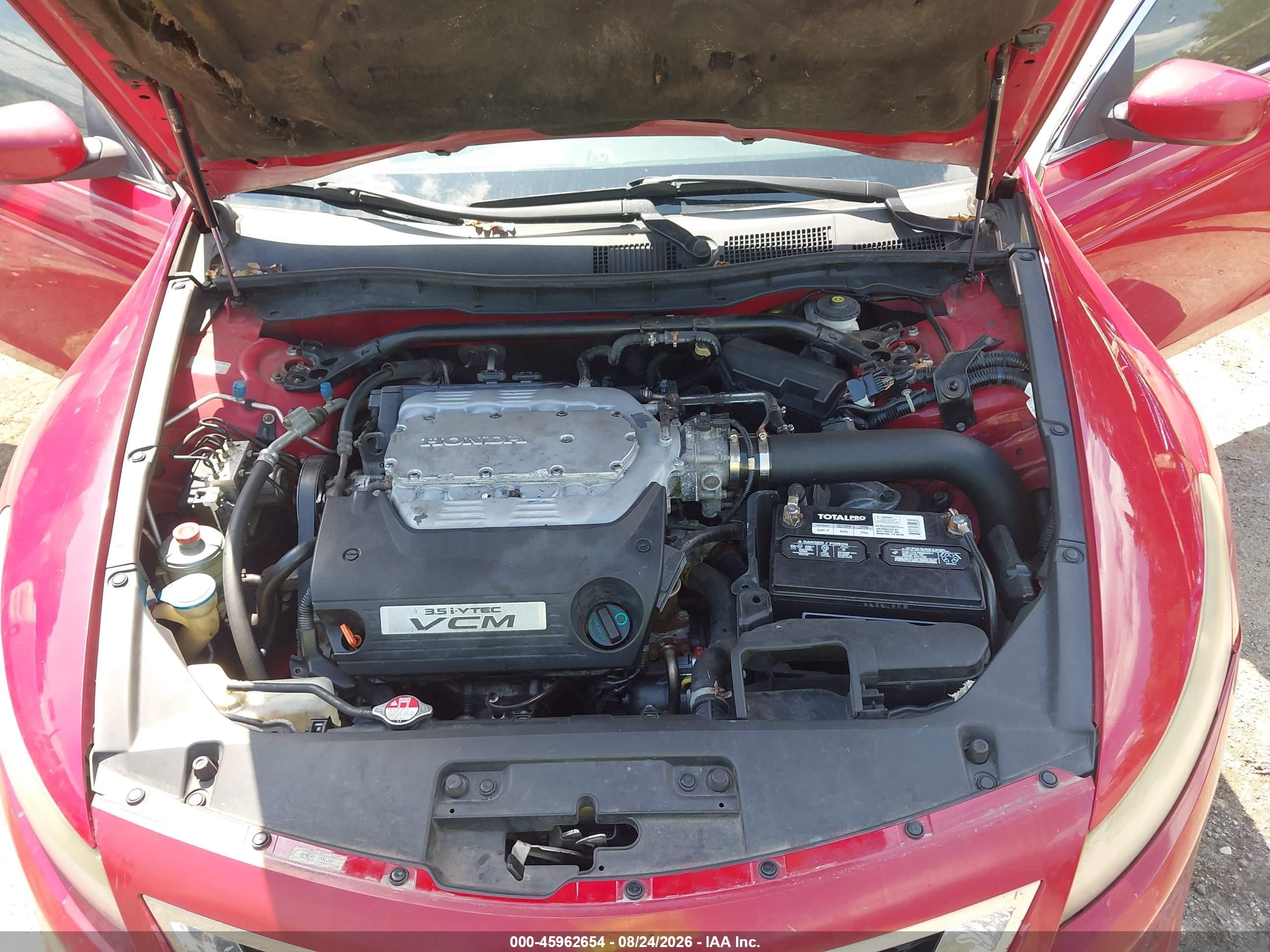 2009 Honda Accord 3.5 Ex-l Red vin: 1HGCS22849A012604
