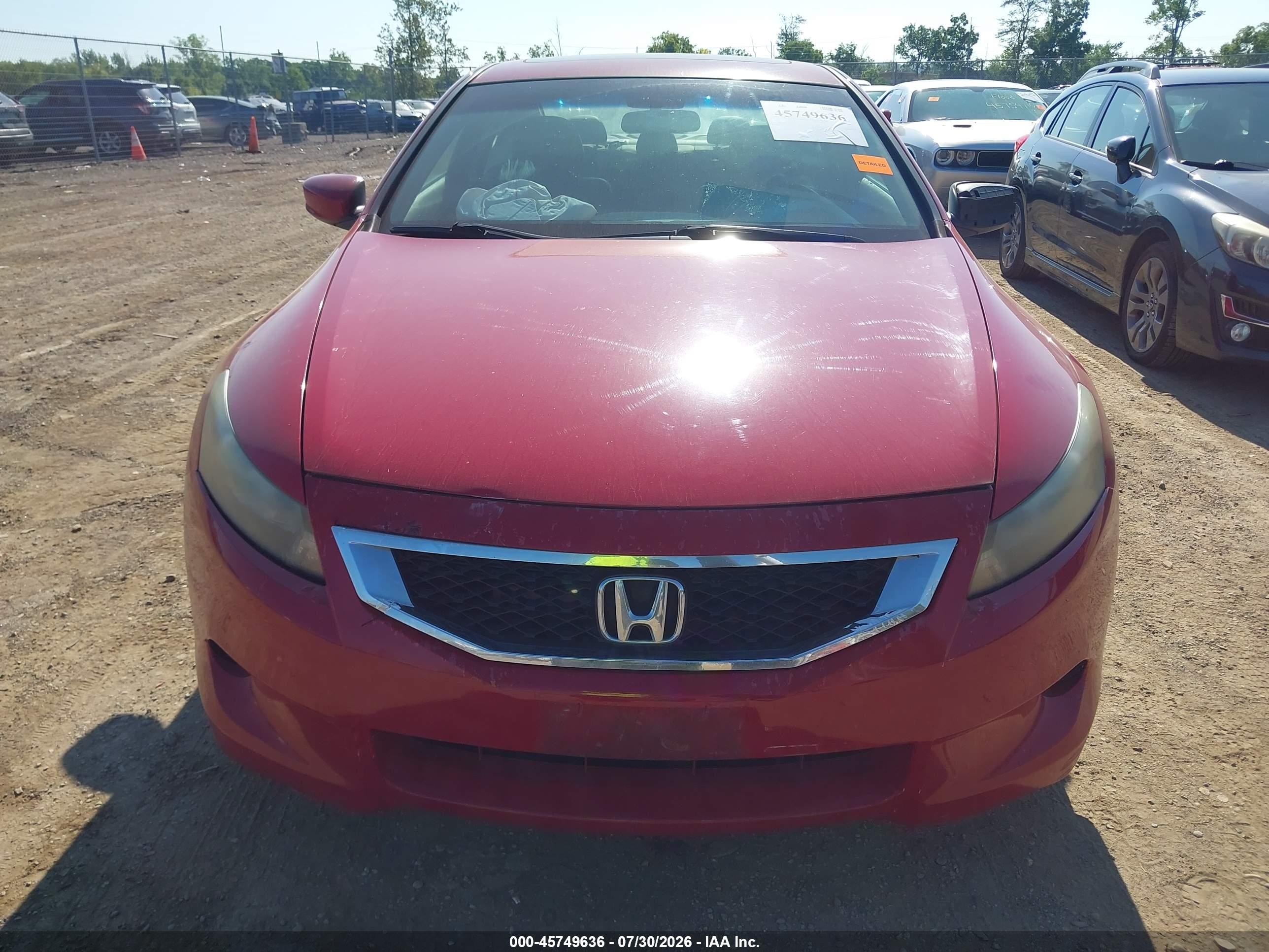2009 Honda Accord 3.5 Ex-l Red vin: 1HGCS22859A011736