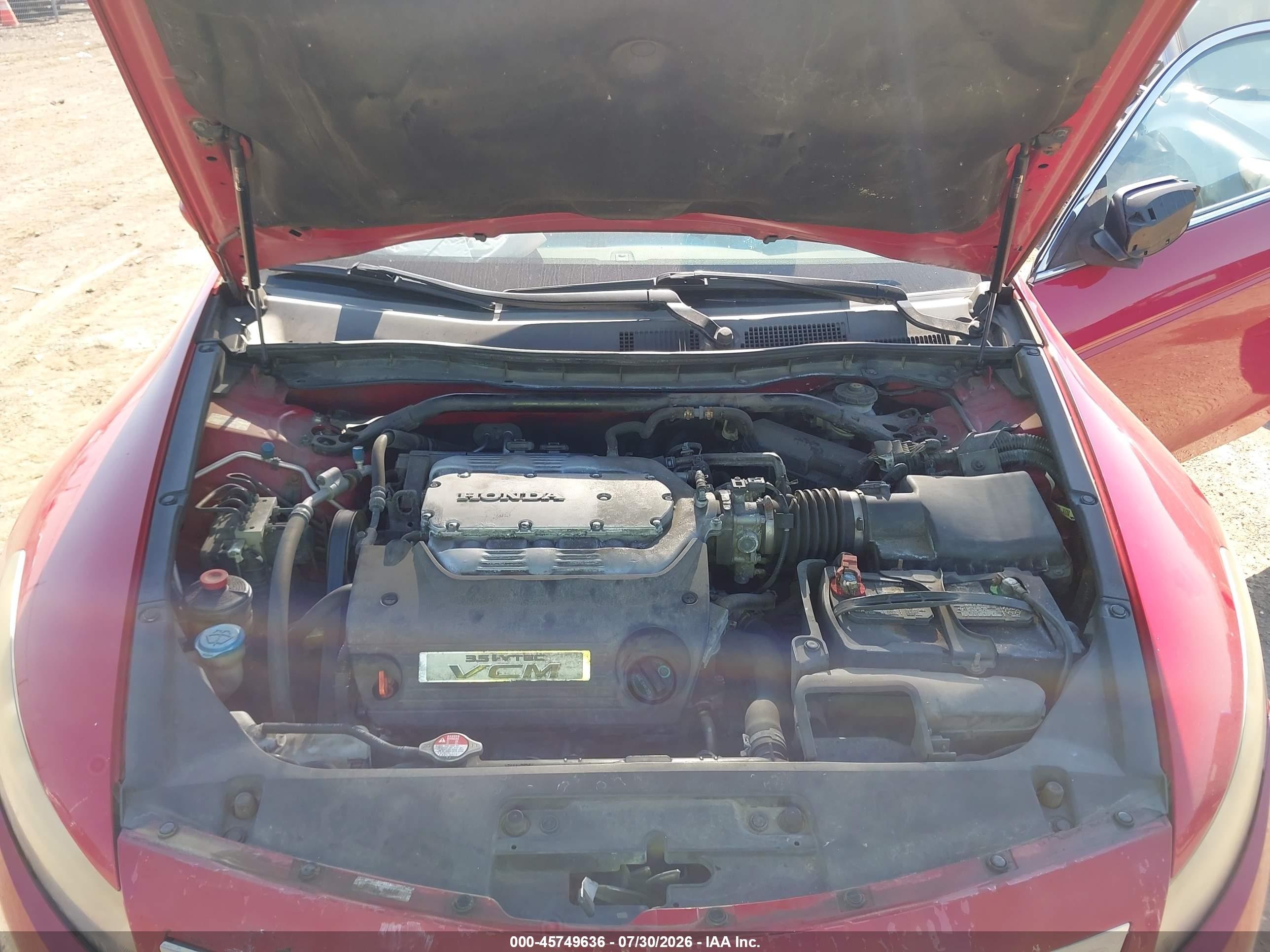 2009 Honda Accord 3.5 Ex-l Red vin: 1HGCS22859A011736