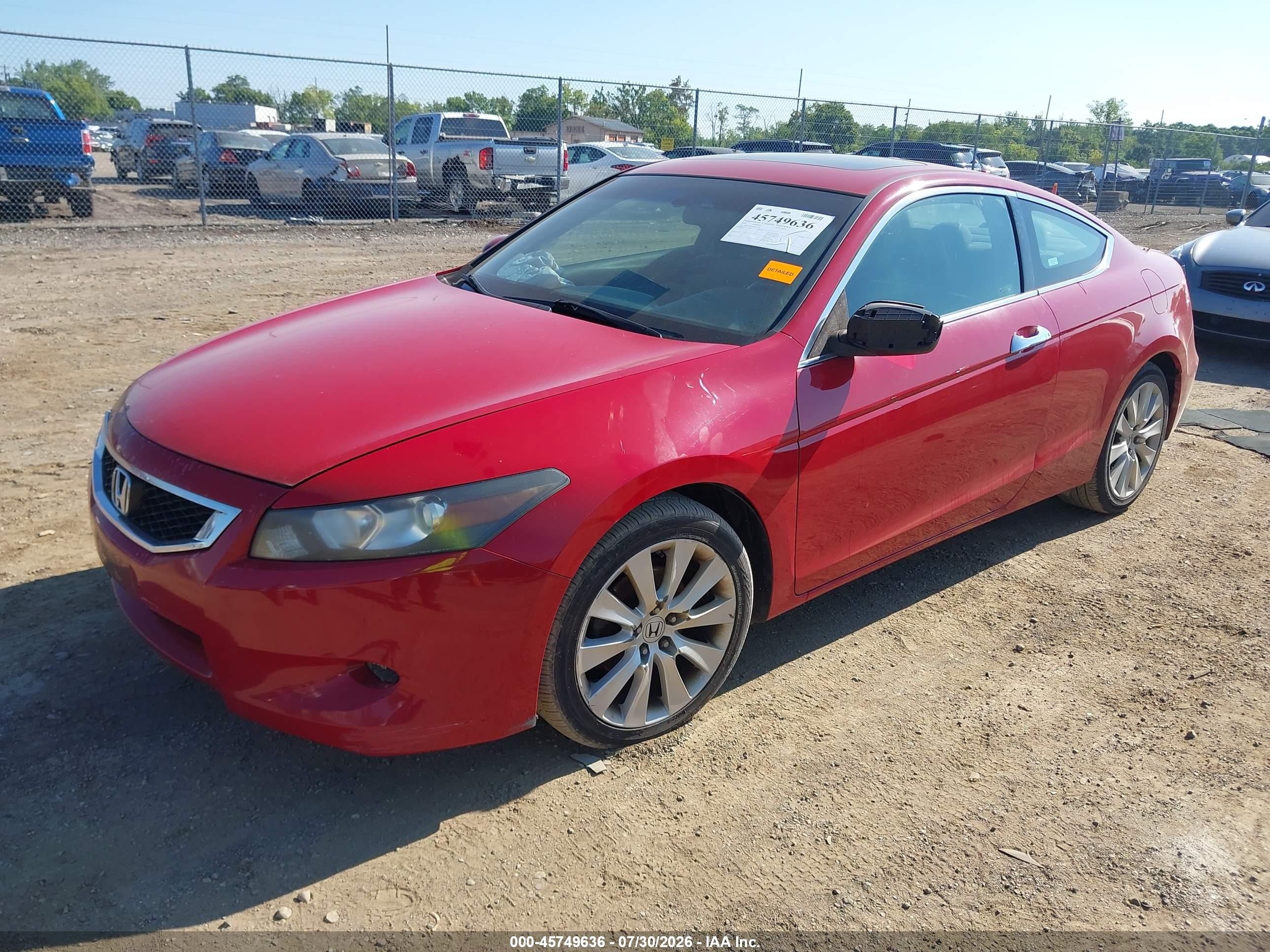 2009 Honda Accord 3.5 Ex-l Red vin: 1HGCS22859A011736