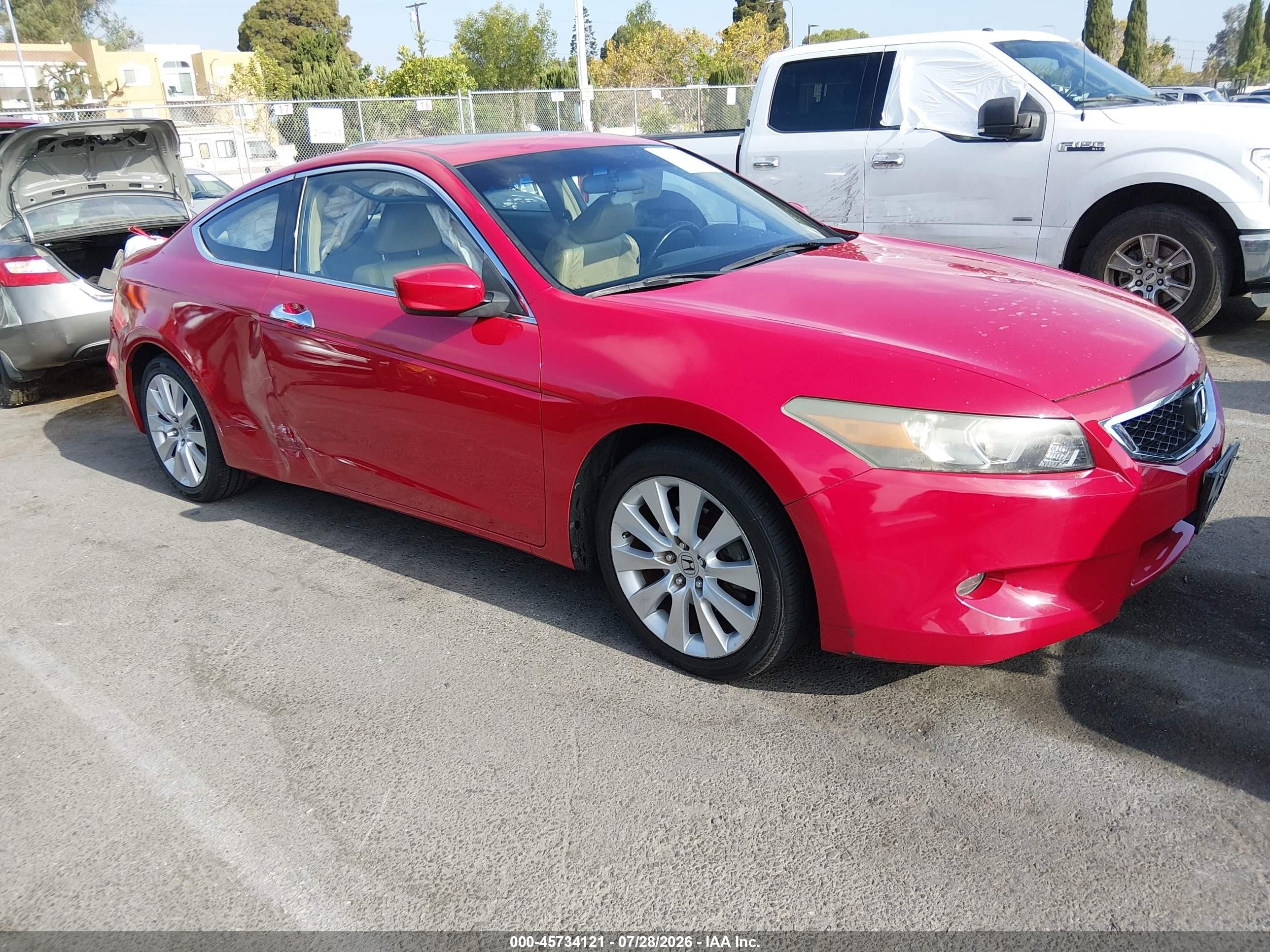 2008 Honda Accord 3.5 Ex-l Red vin: 1HGCS22888A001863