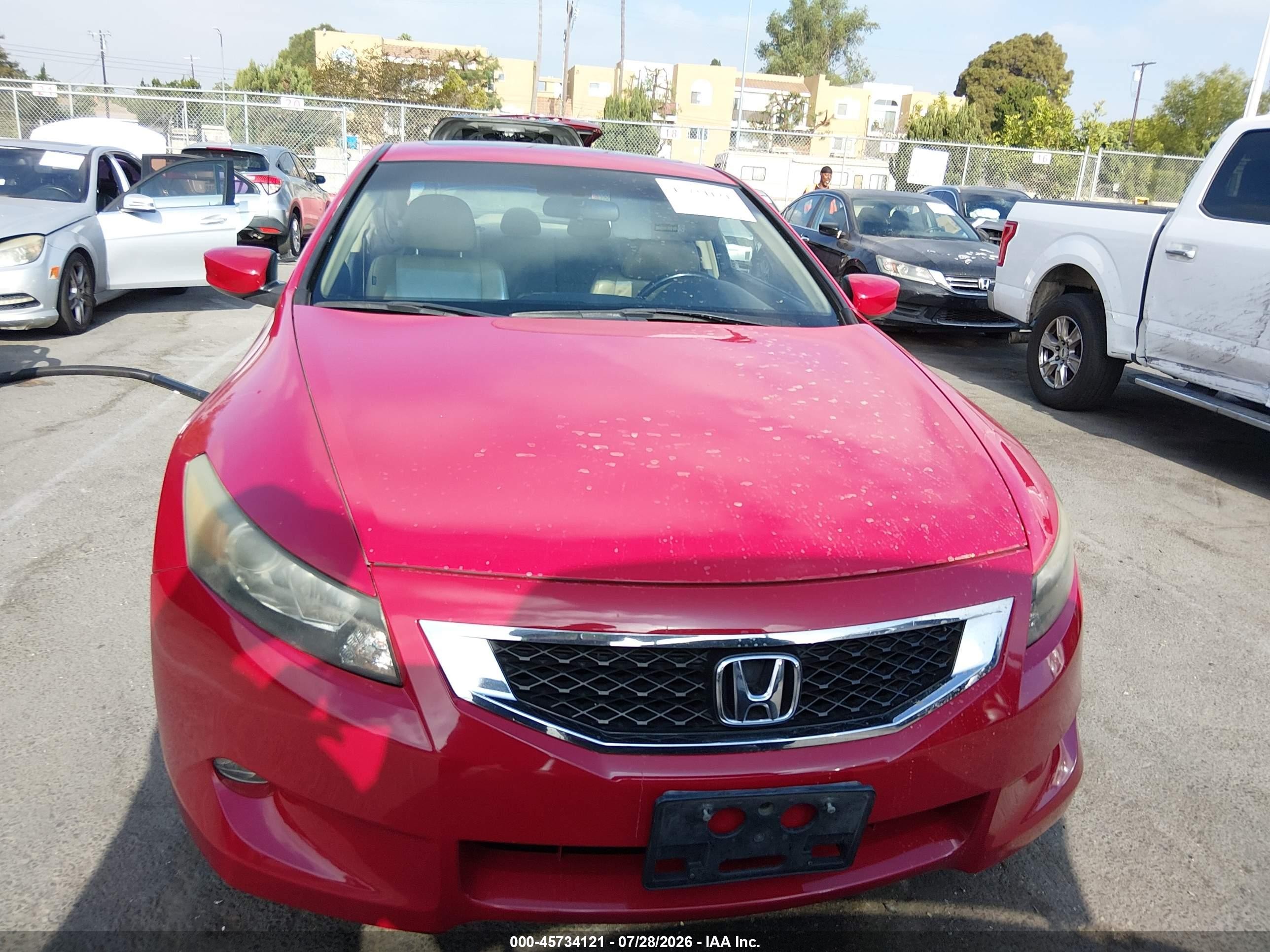 2008 Honda Accord 3.5 Ex-l Red vin: 1HGCS22888A001863