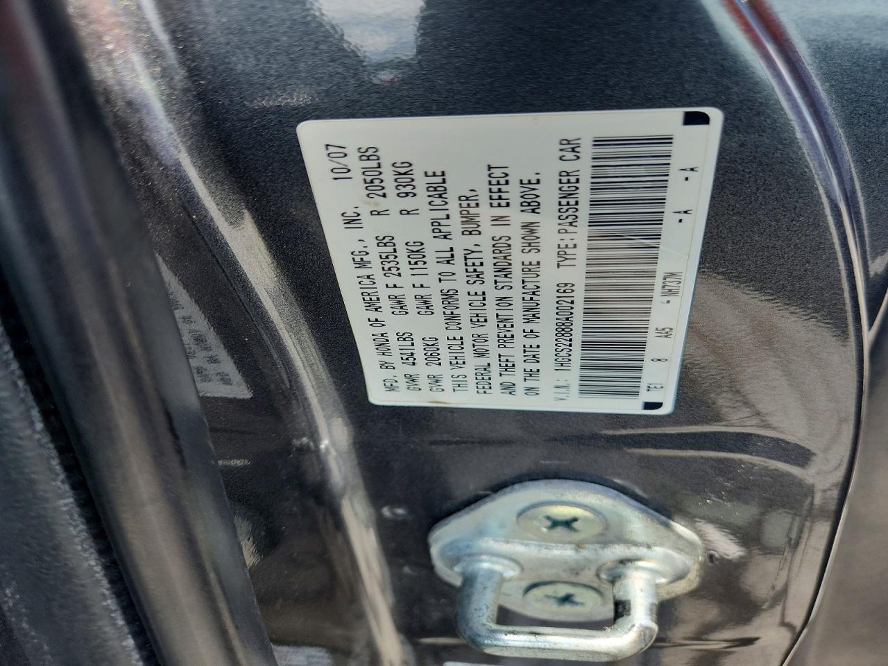 2008 Honda Accord Exl Charcoal vin: 1HGCS22888A002169