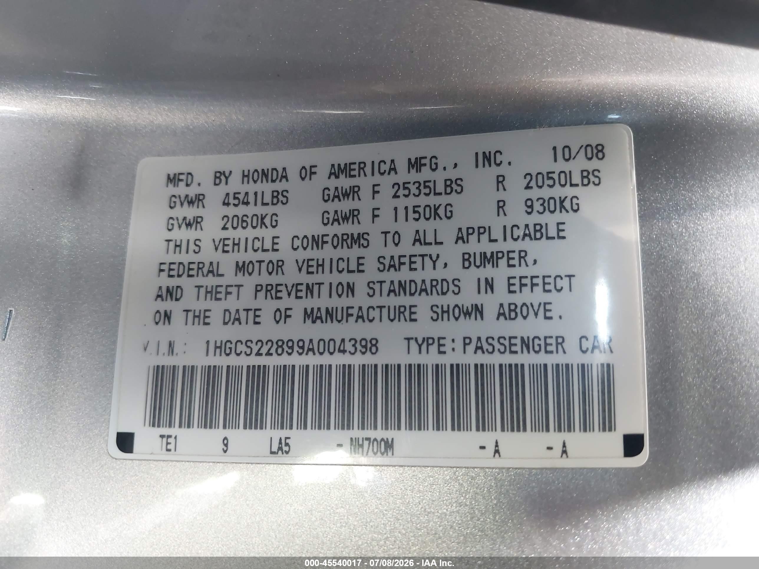 2009 Honda Accord 3.5 Ex-l Silver vin: 1HGCS22899A004398