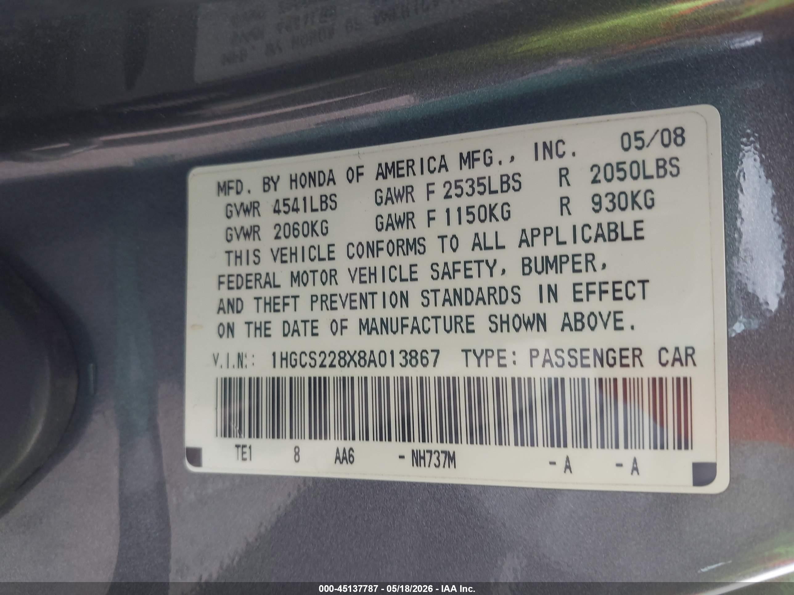 2008 Honda Accord 3.5 Ex-l Gray vin: 1HGCS228X8A013867
