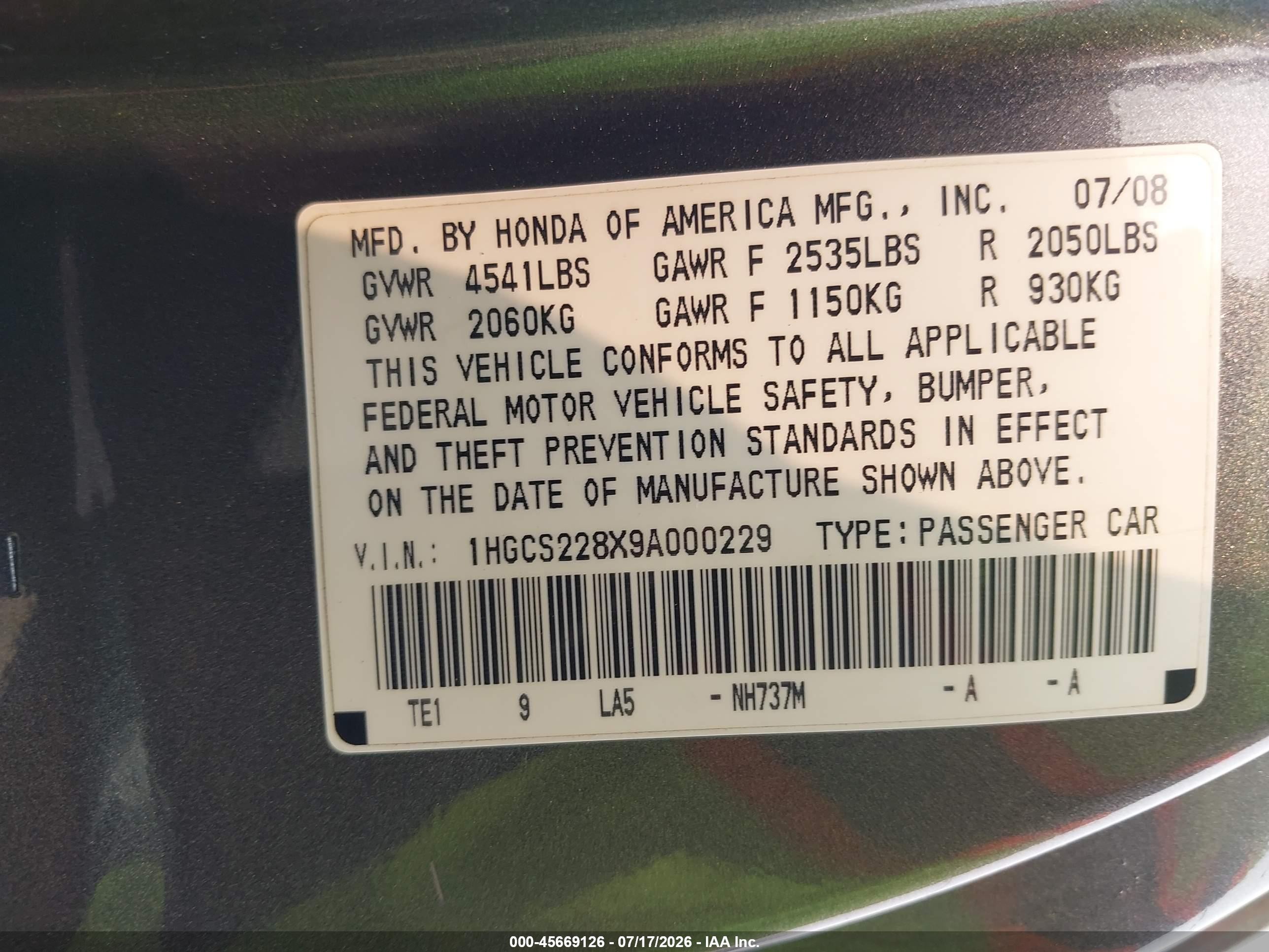 2009 Honda Accord 3.5 Ex-l Gray vin: 1HGCS228X9A000229
