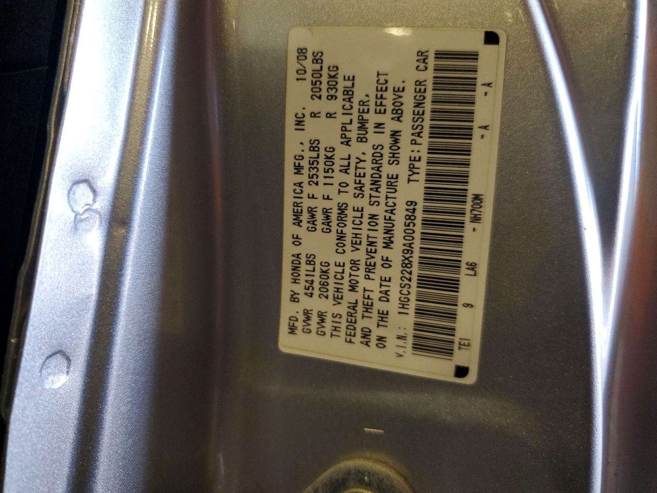 2009 Honda Accord Exl Silver vin: 1HGCS228X9A005849