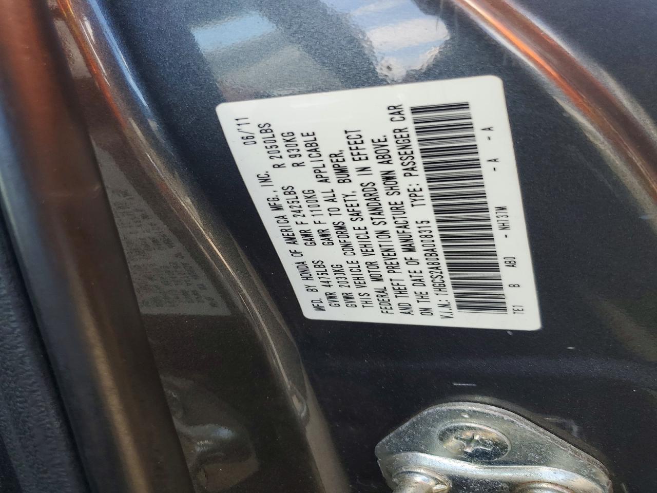 2011 Honda Accord Exl Gray vin: 1HGCS2A80BA008315