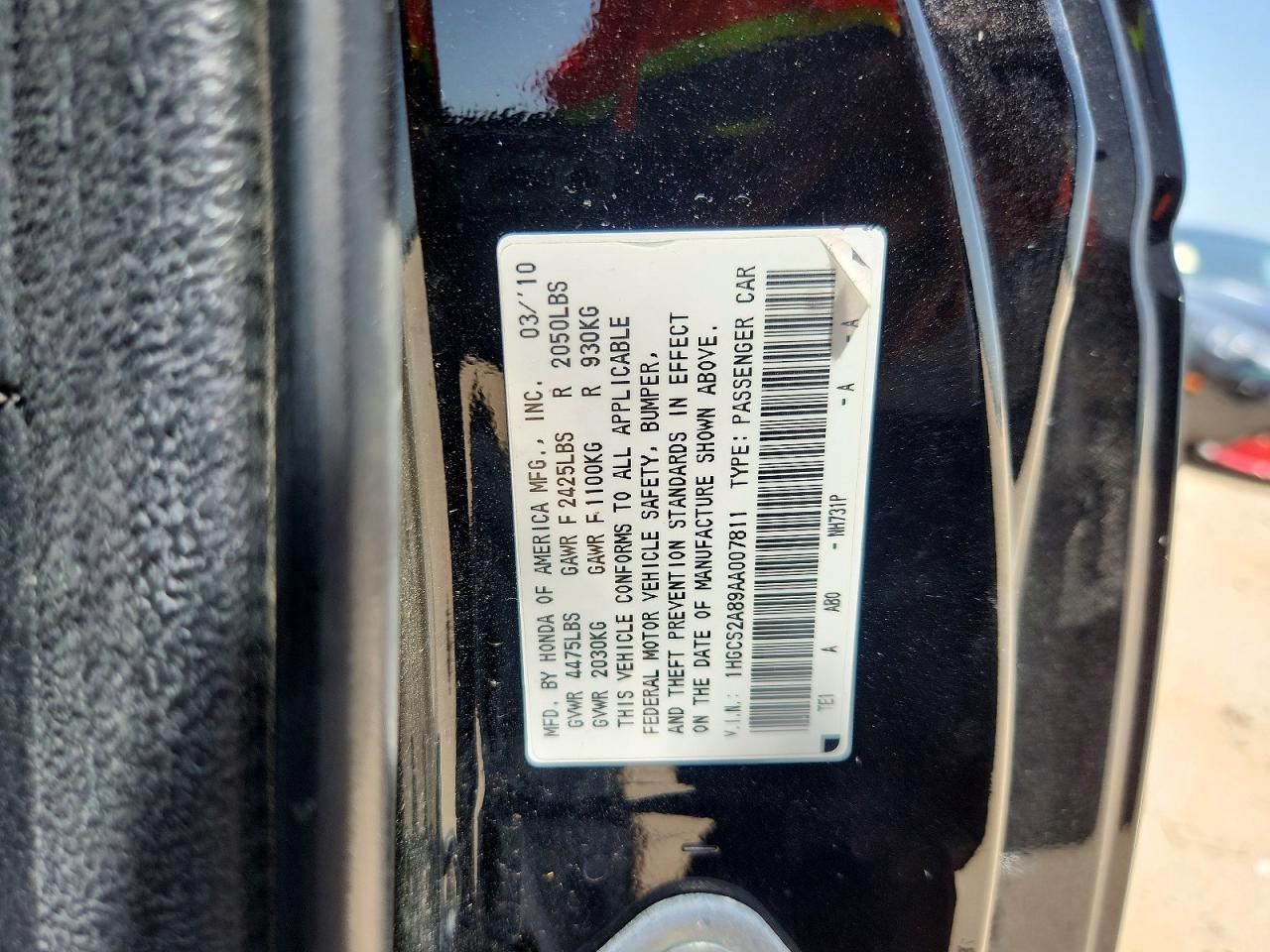 2010 Honda Accord Exl Black vin: 1HGCS2A89AA007811