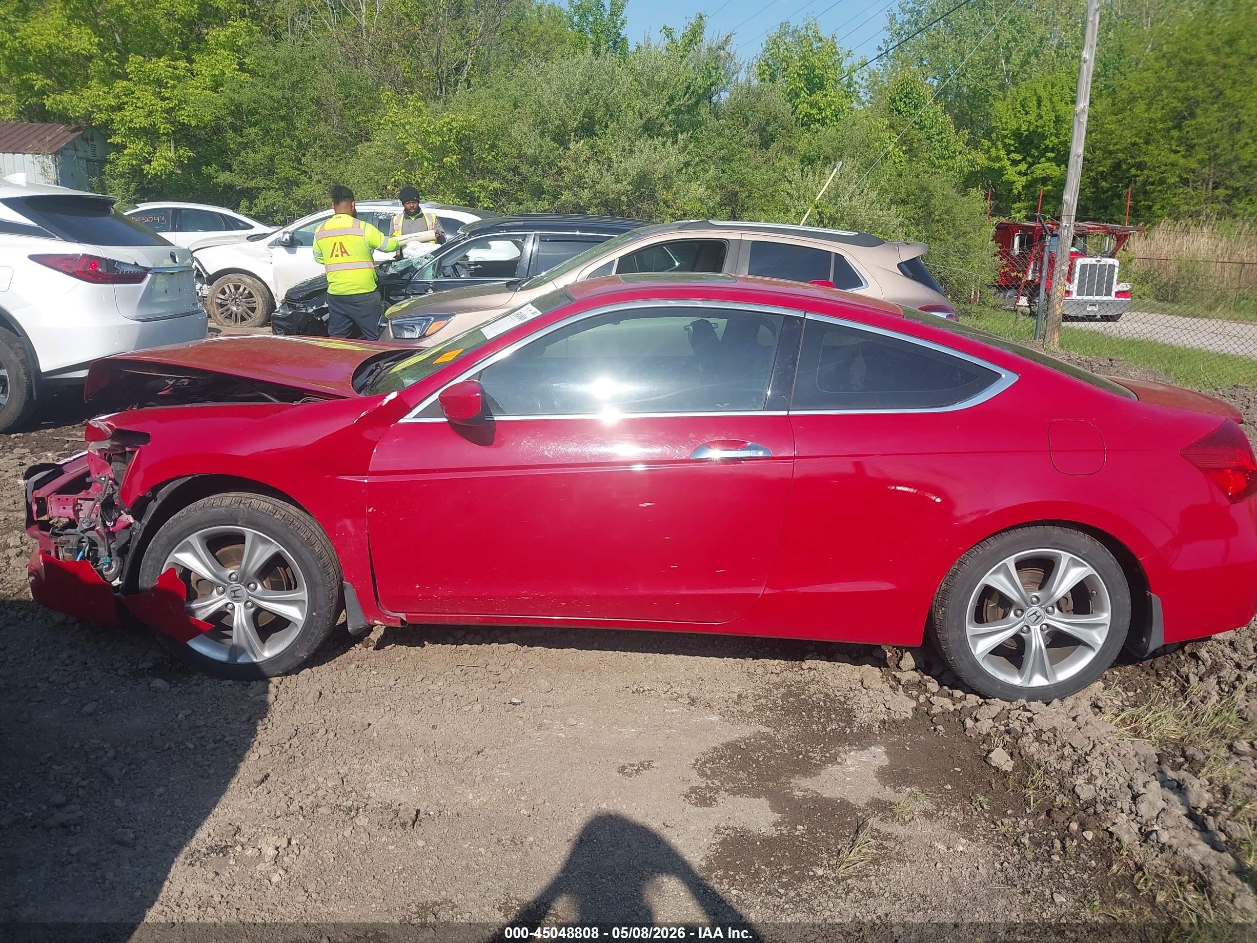 2012 Honda Accord 3.5 Ex-l Red vin: 1HGCS2B80CA002997
