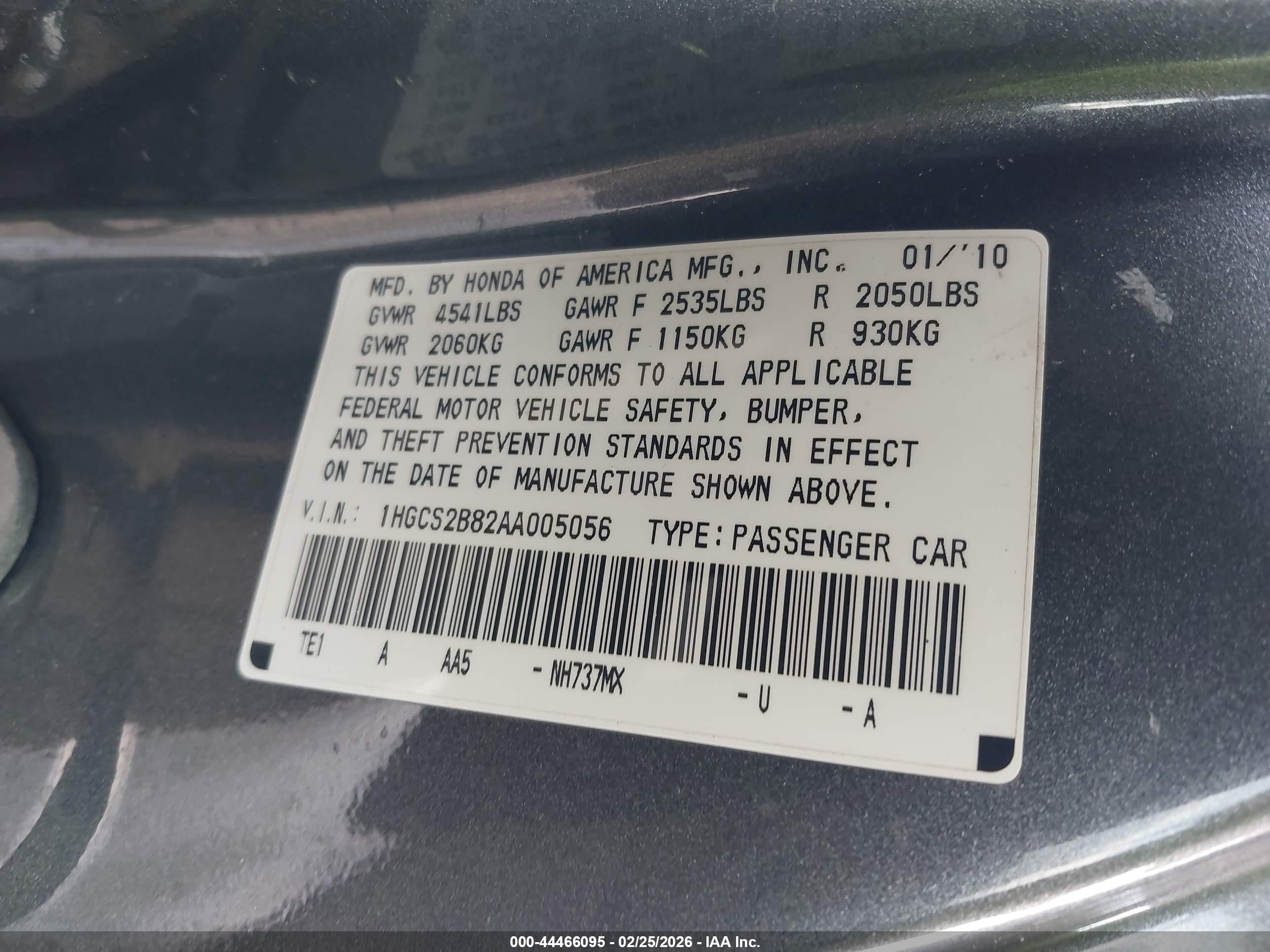 2010 Honda Accord 3.5 Ex-l Gray vin: 1HGCS2B82AA005056