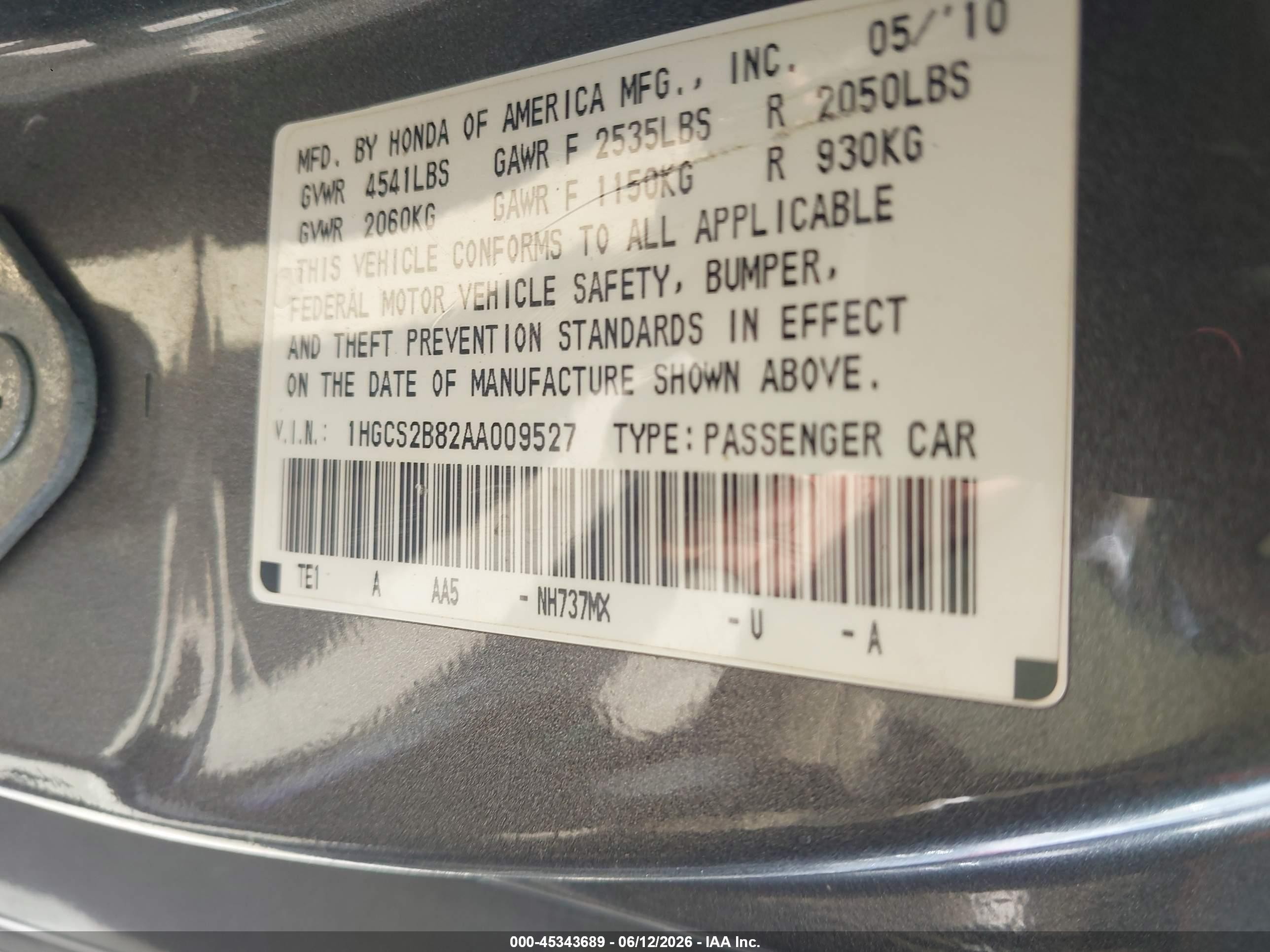 2010 Honda Accord 3.5 Ex-l Gray vin: 1HGCS2B82AA009527