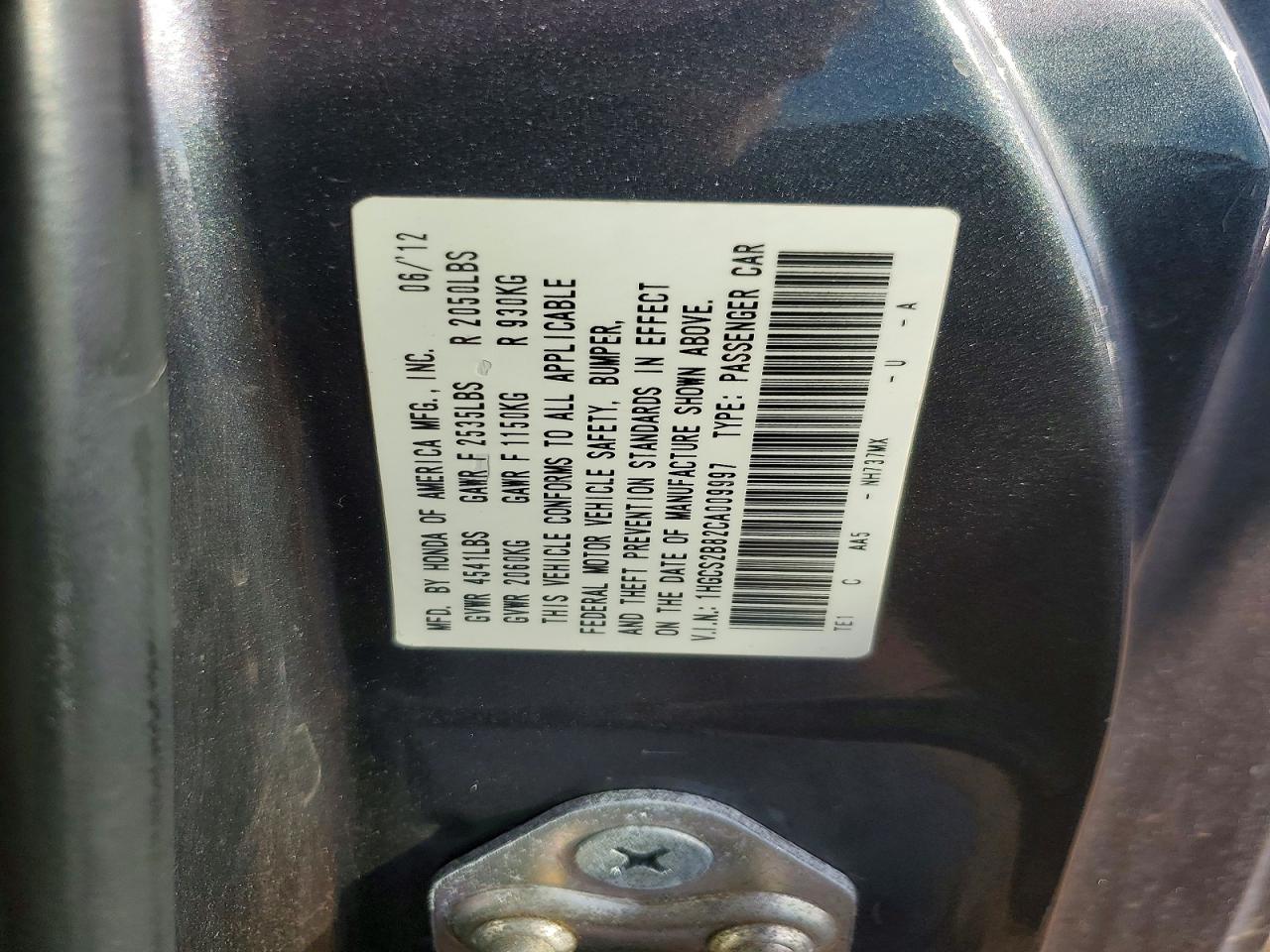 2012 Honda Accord Exl Gray vin: 1HGCS2B82CA009997