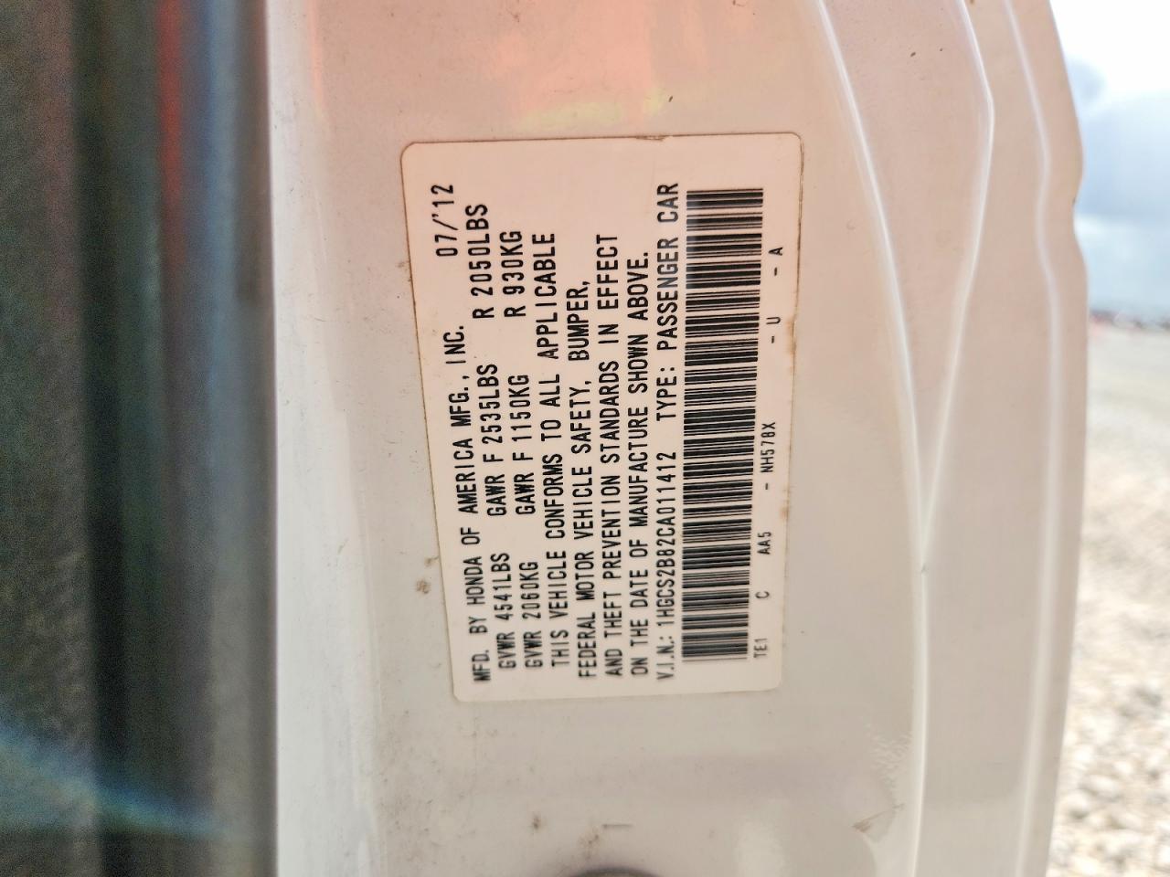 2012 Honda Accord Exl White vin: 1HGCS2B82CA011412