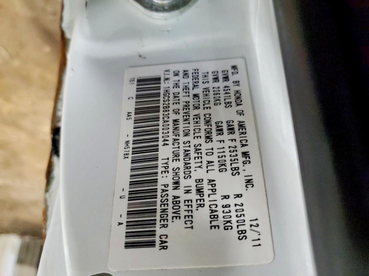 2012 Honda Accord Exl White vin: 1HGCS2B83CA003044