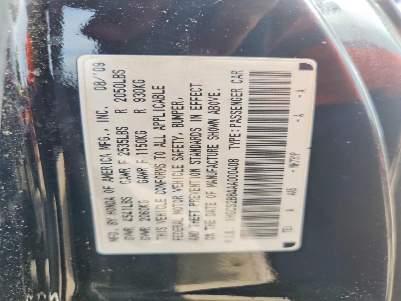 2010 Honda Accord Exl Black vin: 1HGCS2B84AA000408