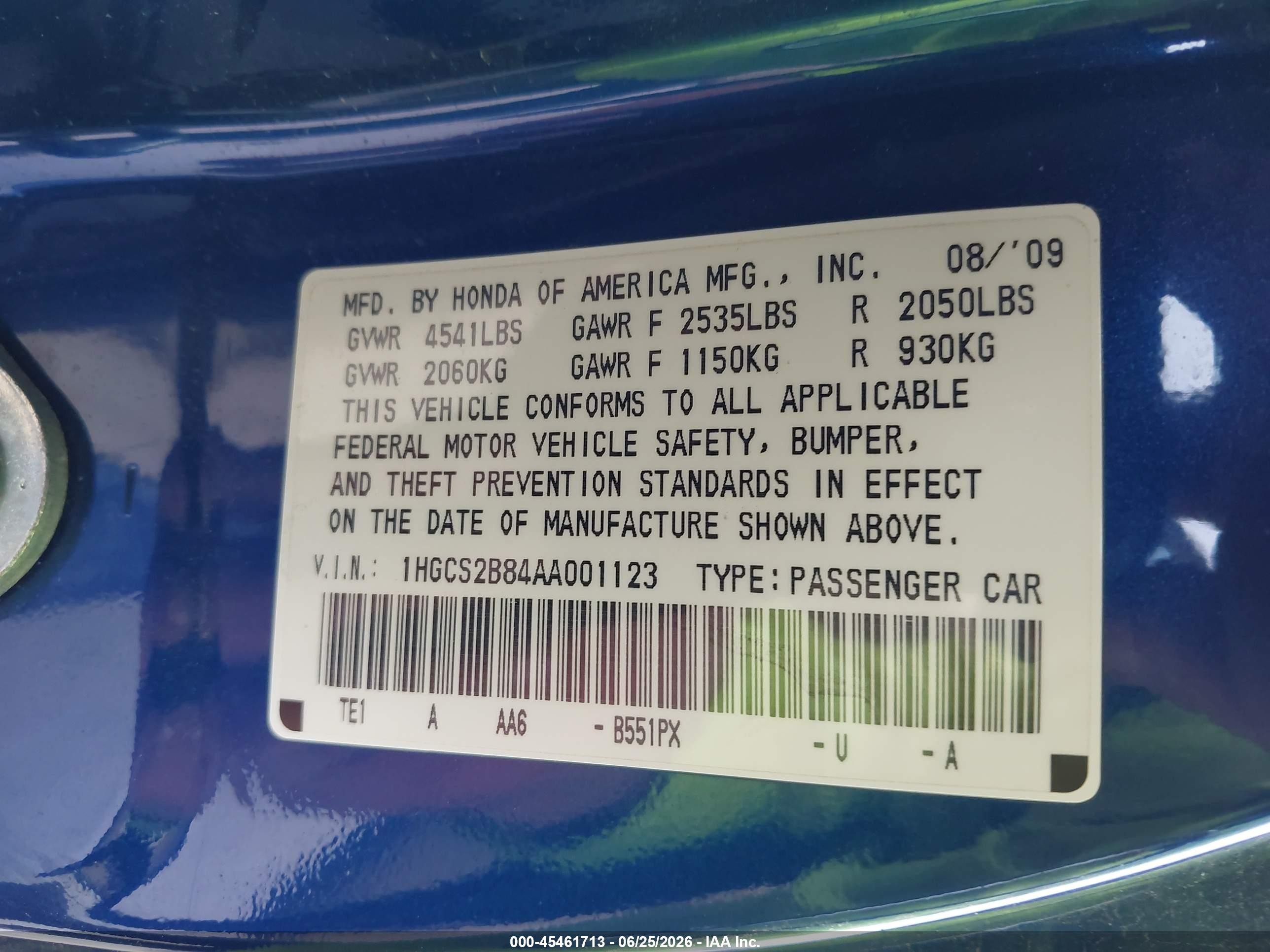 2010 Honda Accord 3.5 Ex-l Blue vin: 1HGCS2B84AA001123