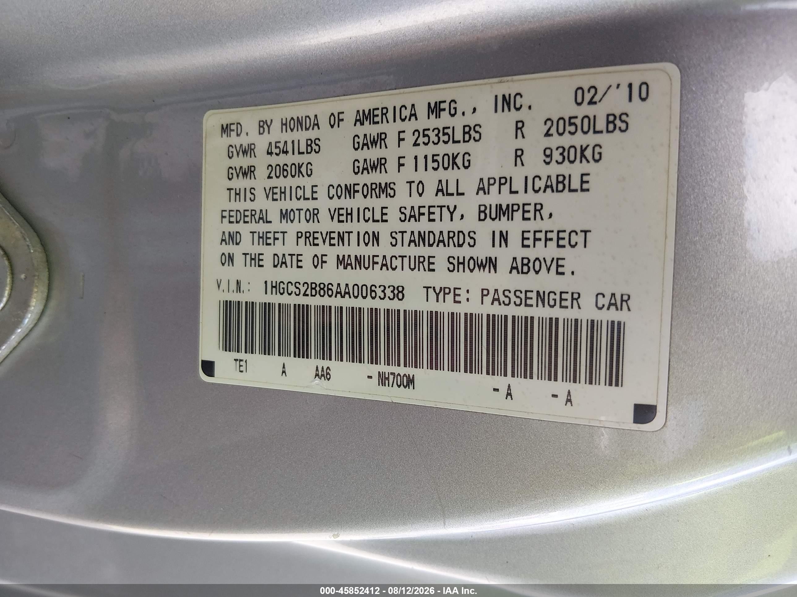 2010 Honda Accord 3.5 Ex-l Серебряный vin: 1HGCS2B86AA006338
