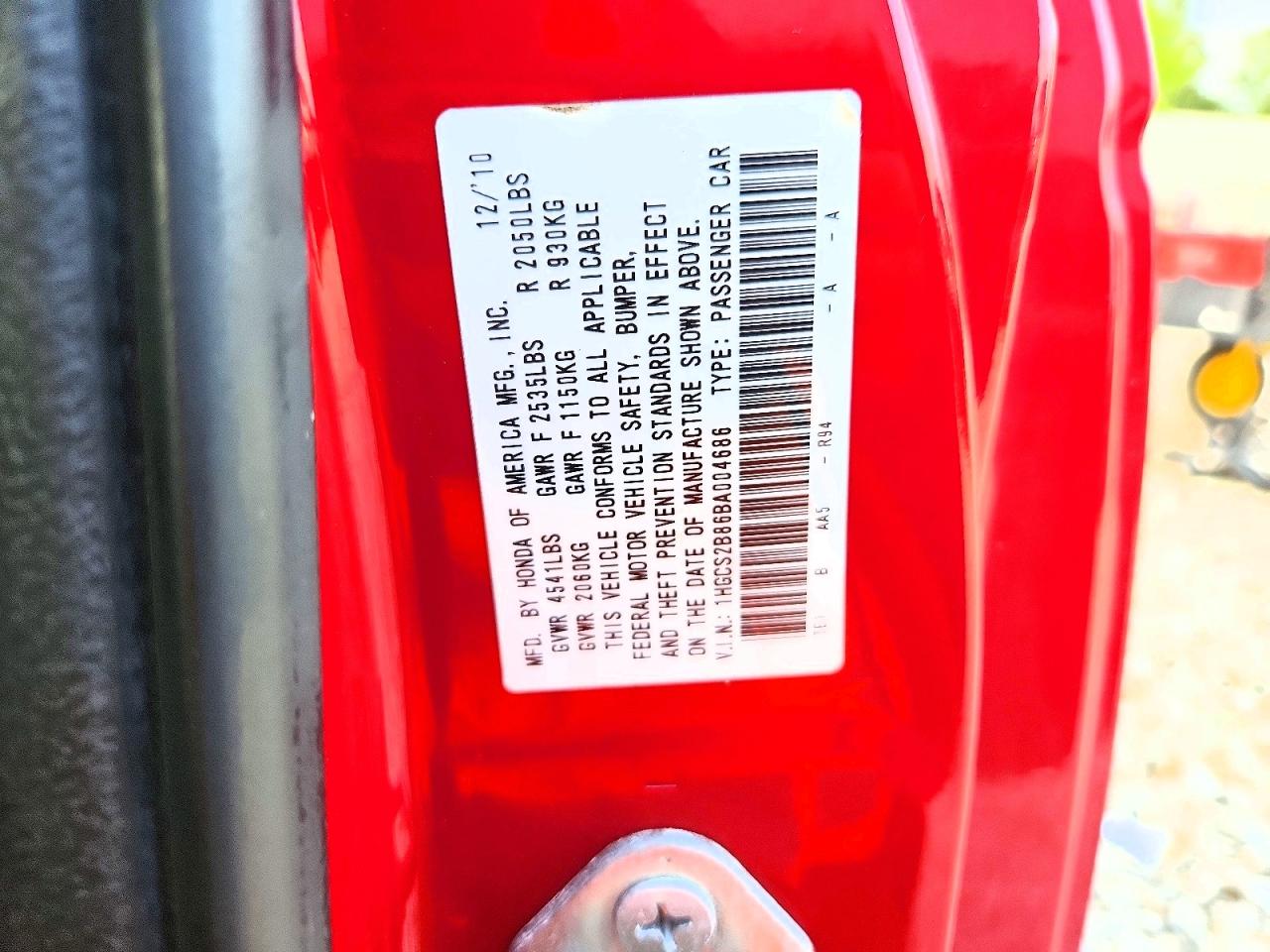 2011 Honda Accord Exl Red vin: 1HGCS2B86BA004686
