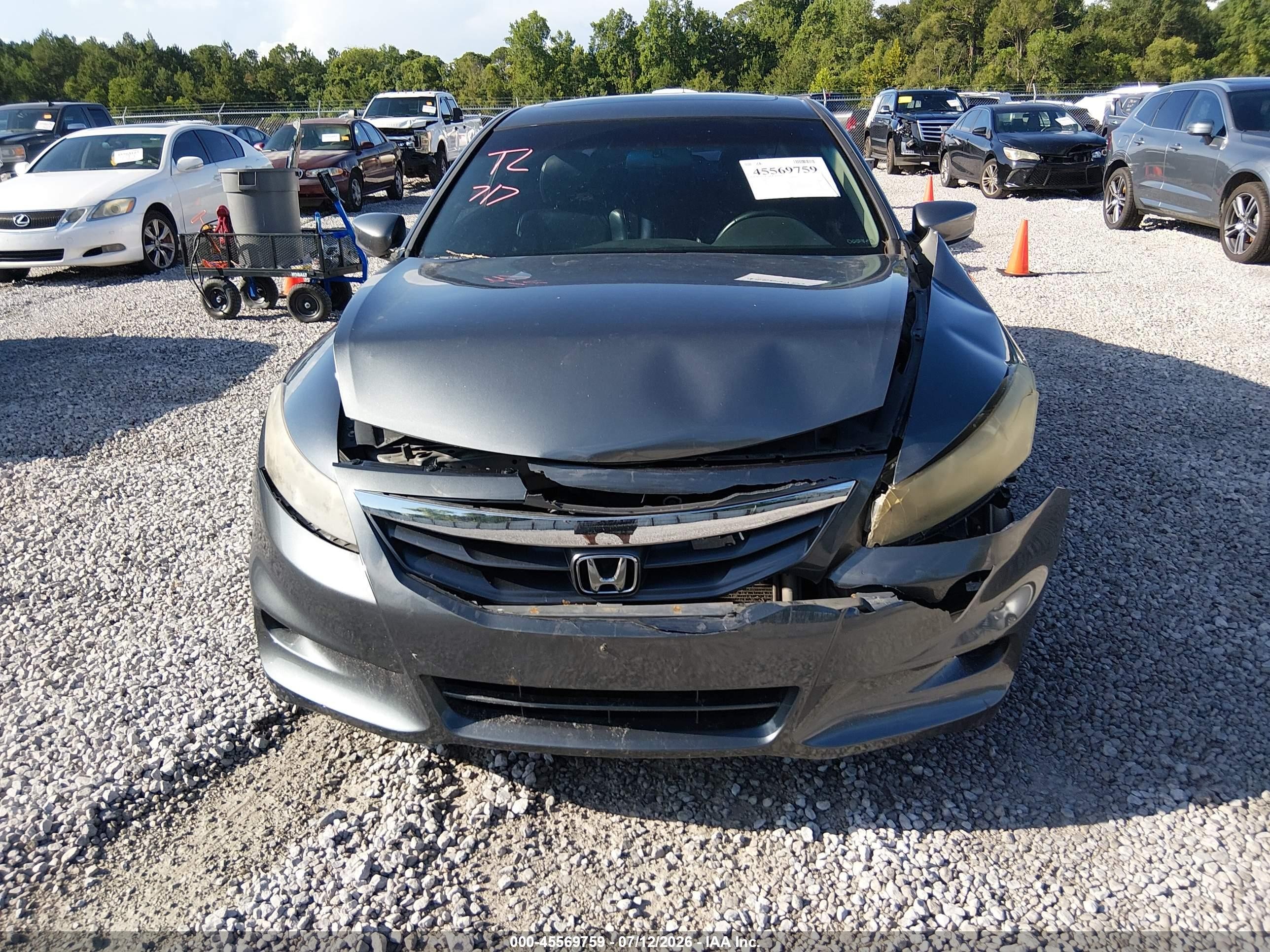 2012 Honda Accord 3.5 Ex-l Gray vin: 1HGCS2B86CA000946
