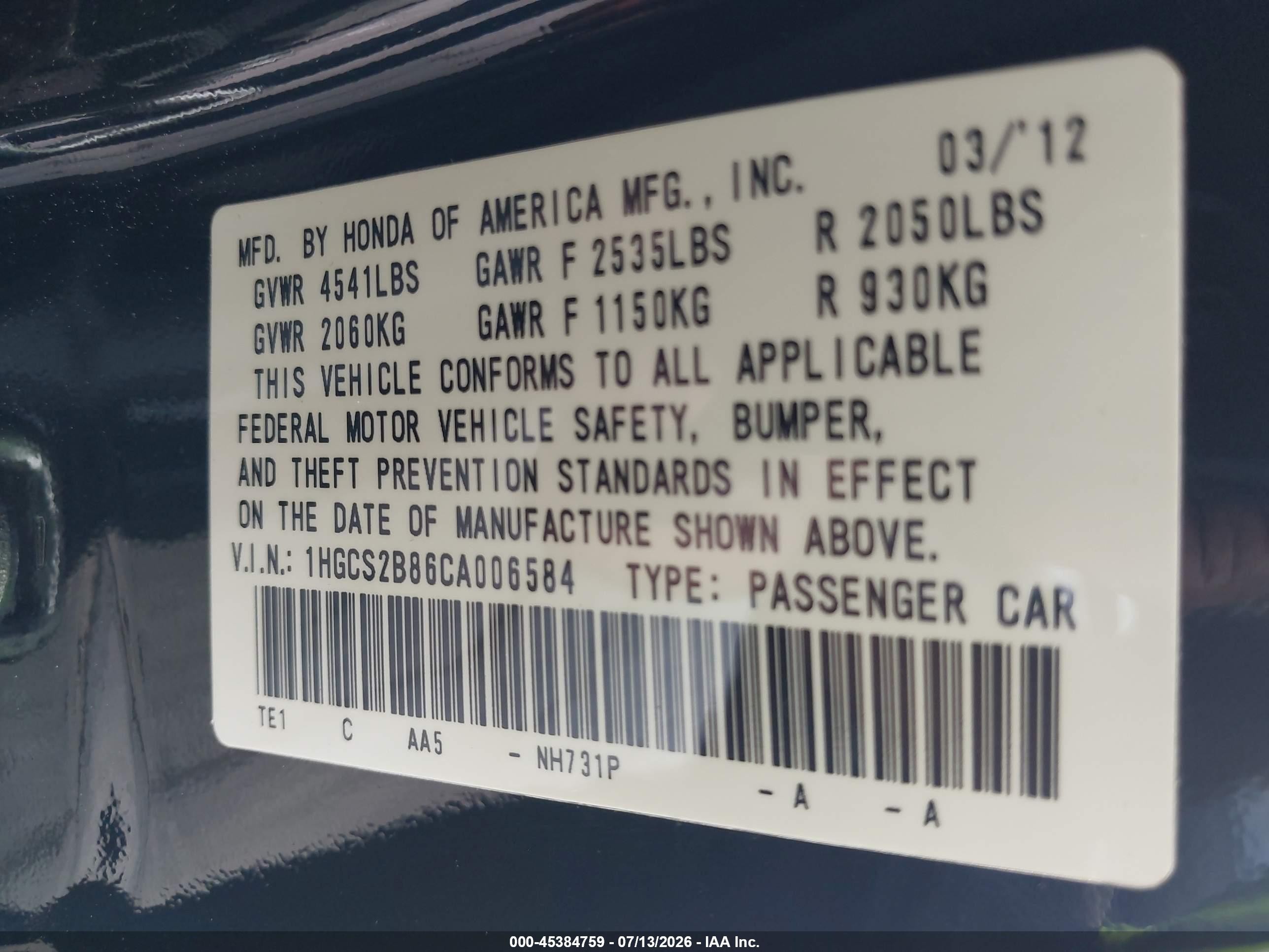 2012 Honda Accord 3.5 Ex-l Black vin: 1HGCS2B86CA006584
