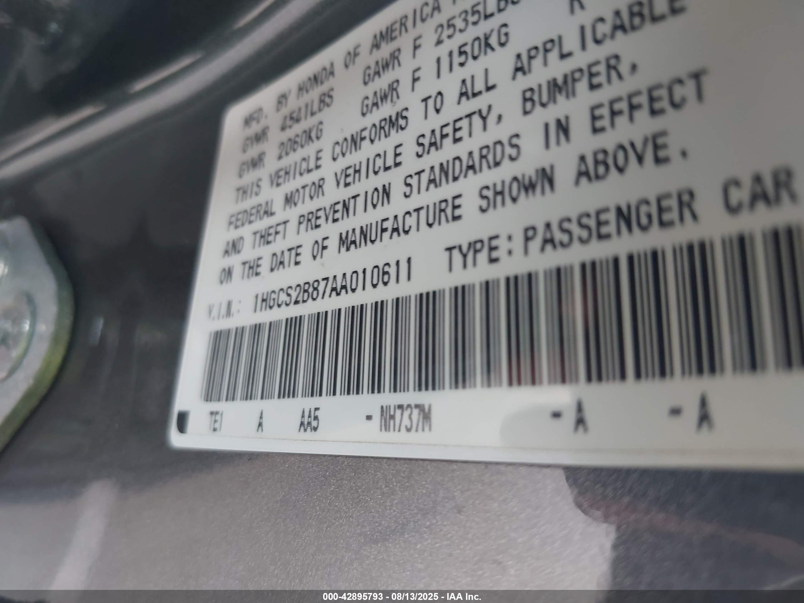 2010 Honda Accord 3.5 Ex-l Gray vin: 1HGCS2B87AA010611