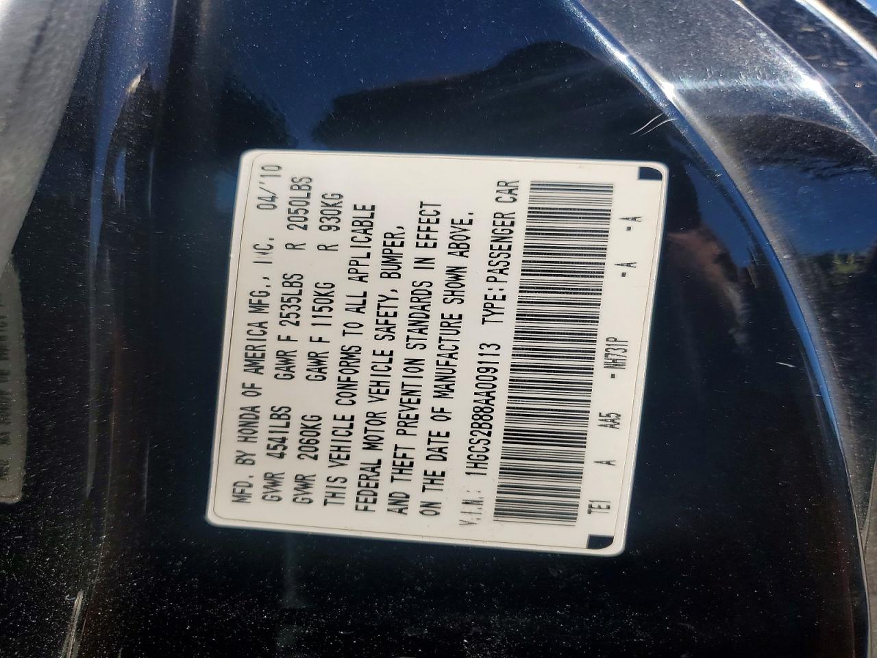 2010 Honda Accord Exl Black vin: 1HGCS2B88AA009113