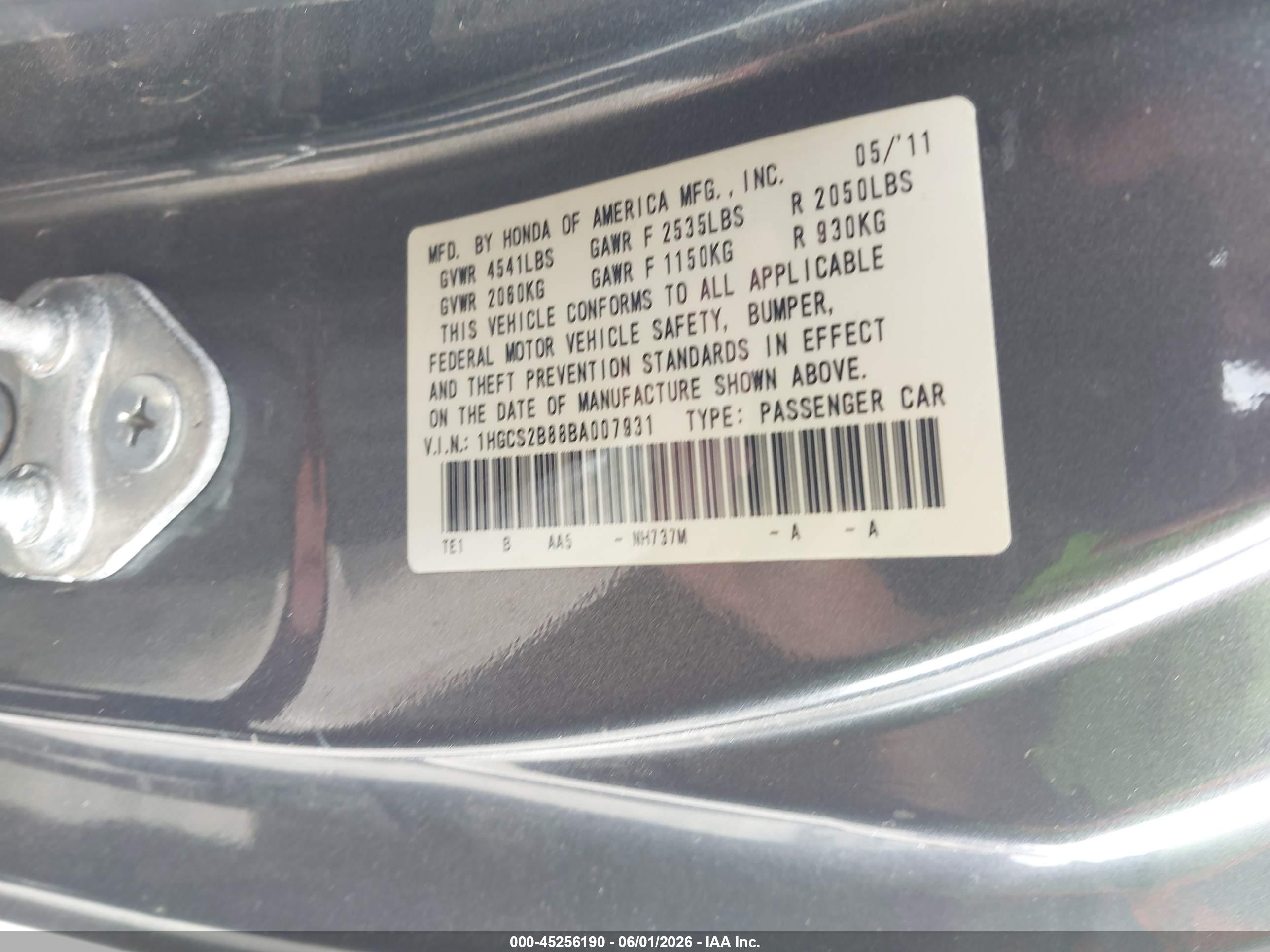 2011 Honda Accord 3.5 Ex-l Gray vin: 1HGCS2B88BA007931