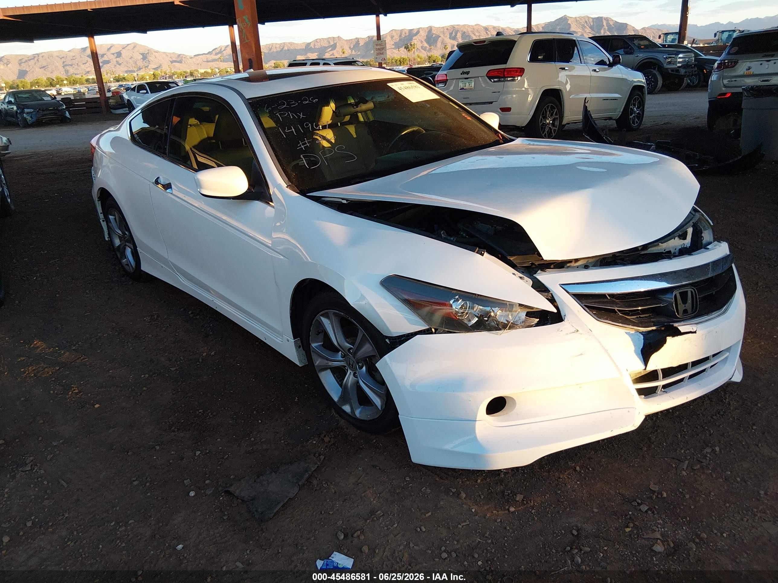 2012 Honda Accord 3.5 Ex-l White vin: 1HGCS2B89CA003680